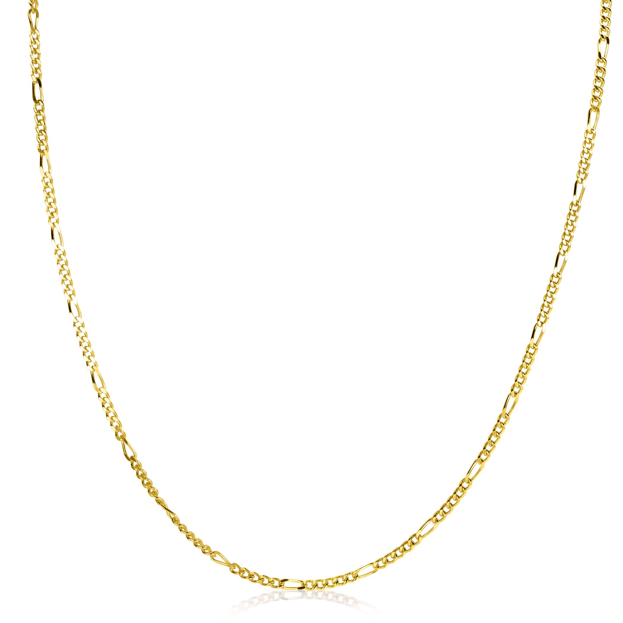 ZINZI zlv. figaro collier 70 cm geel verguld