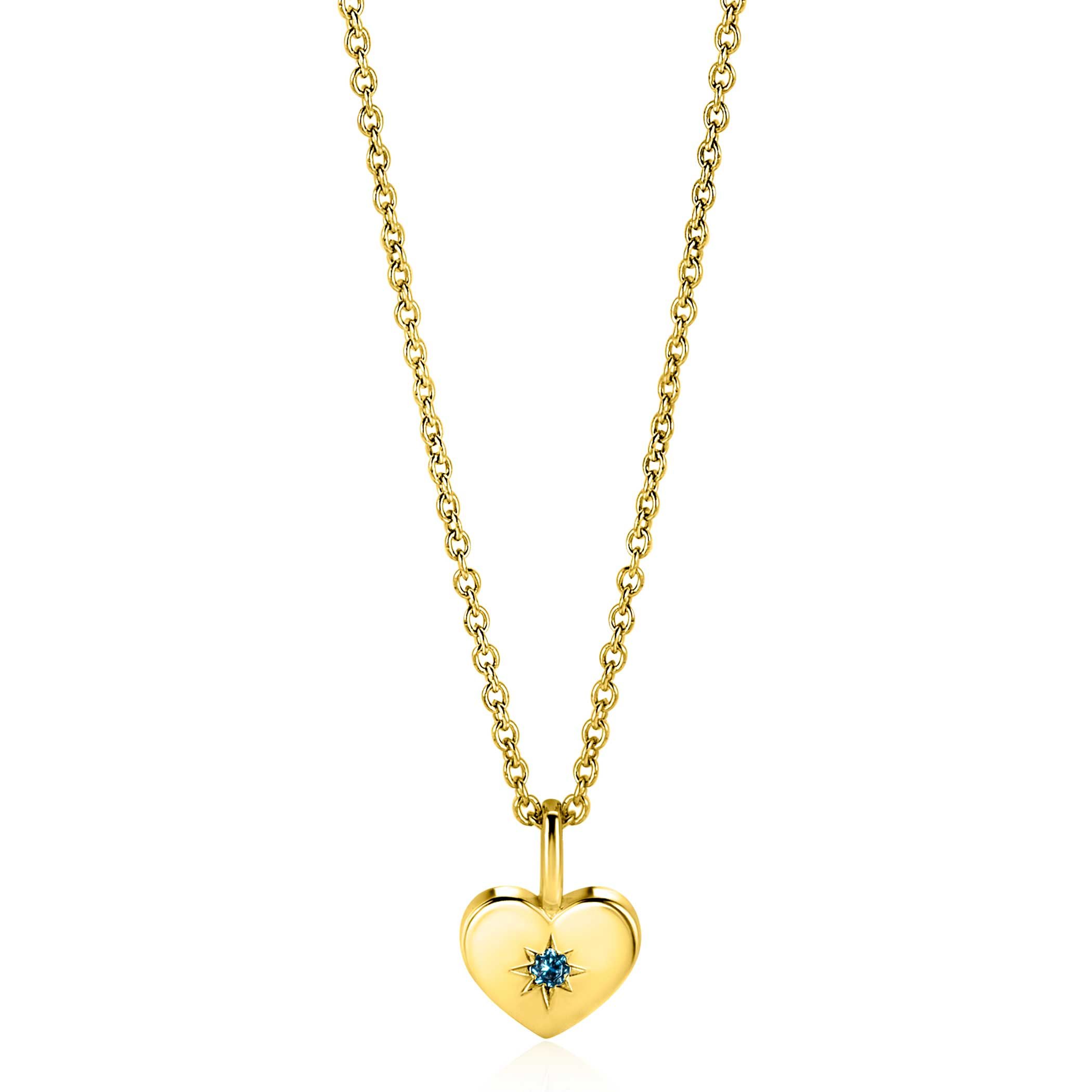 ZINZI zlv.hanger gg.verg.hart birthstones aquamarijn