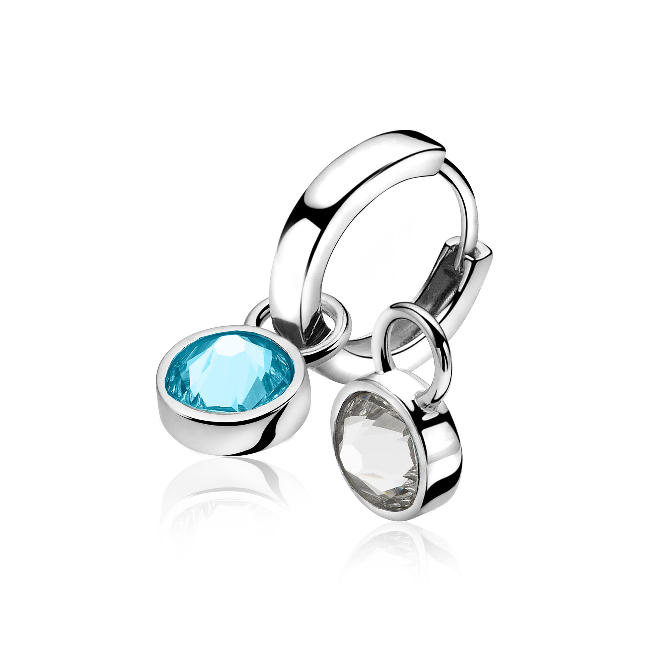 ZINZI silberne Ohrhänger blau  weiß ZICH1006A