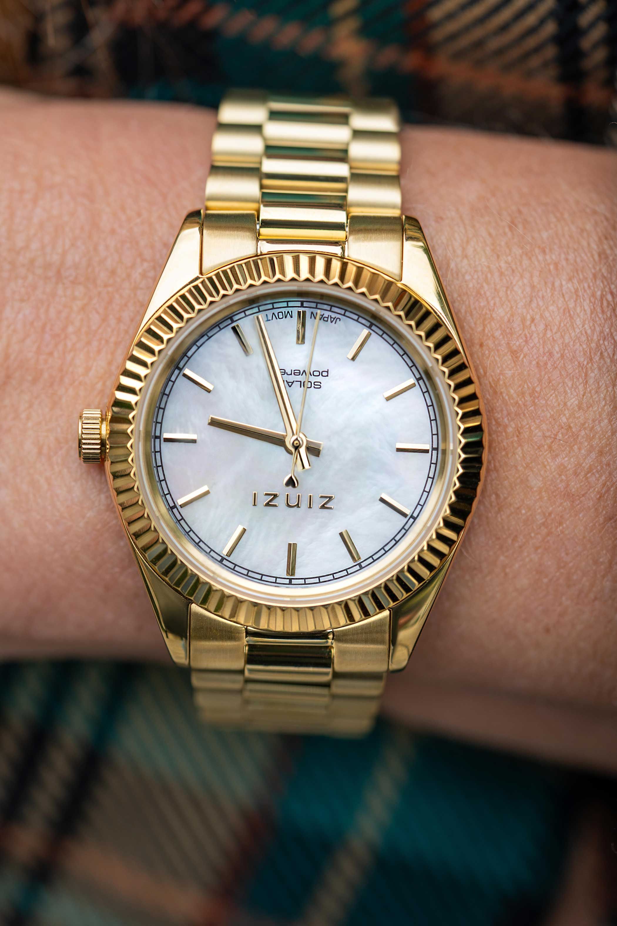 Zinzi horloge Solaris parelm. w.pl.gg.st bnd 35mm