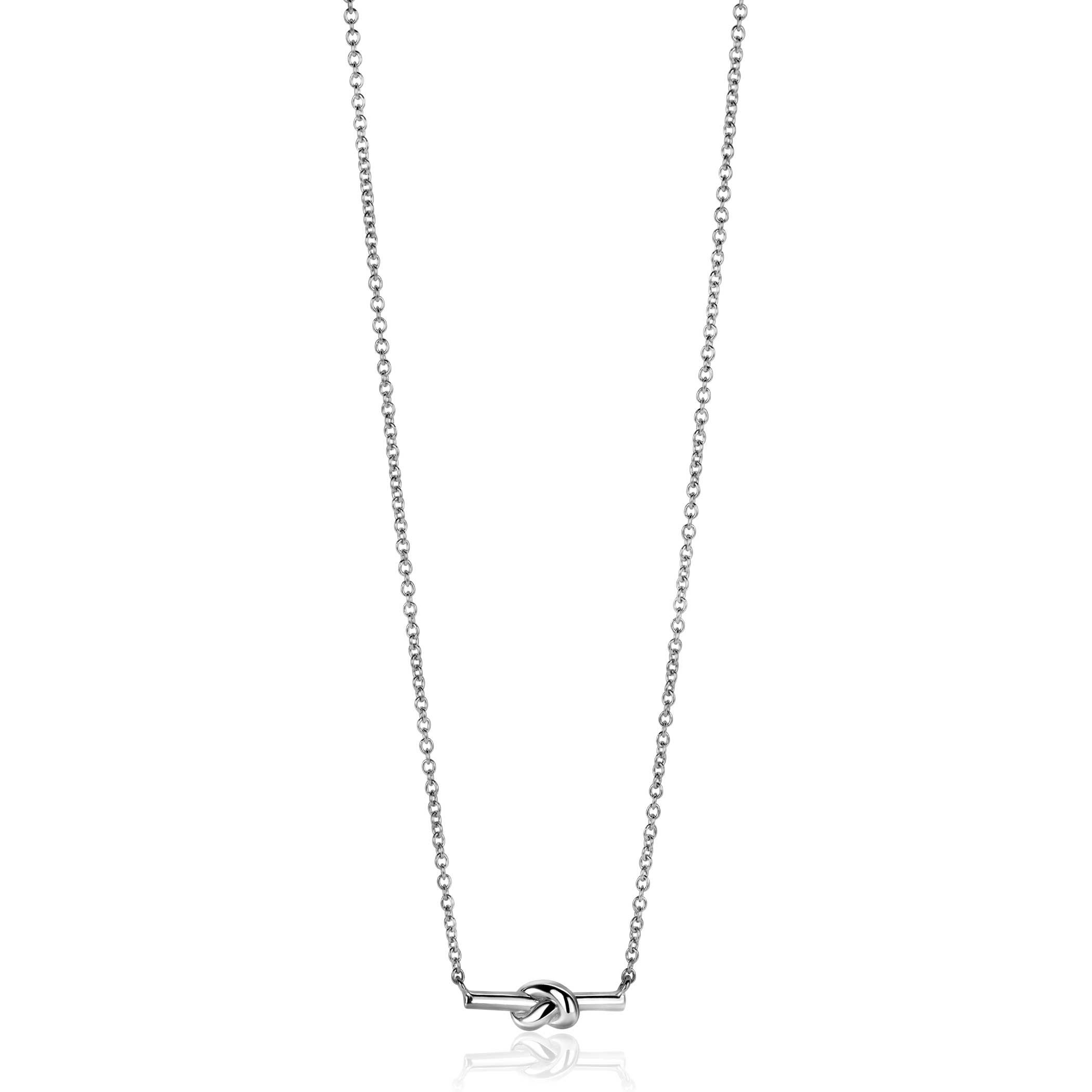 ZINZI Silberkette mit Stäbchen und trendigem Knoten, 45-48 cm ZIC2613