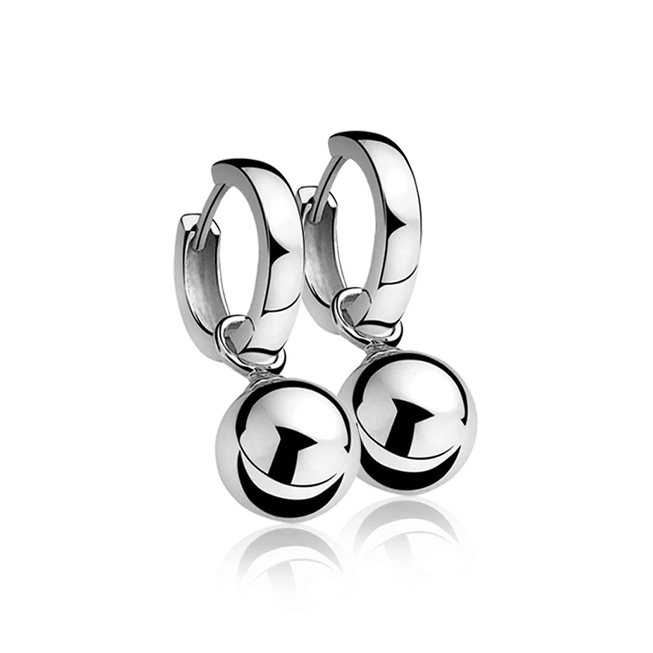 ZINZI silberne Ohrhänger Kugel 10mm ZICH716