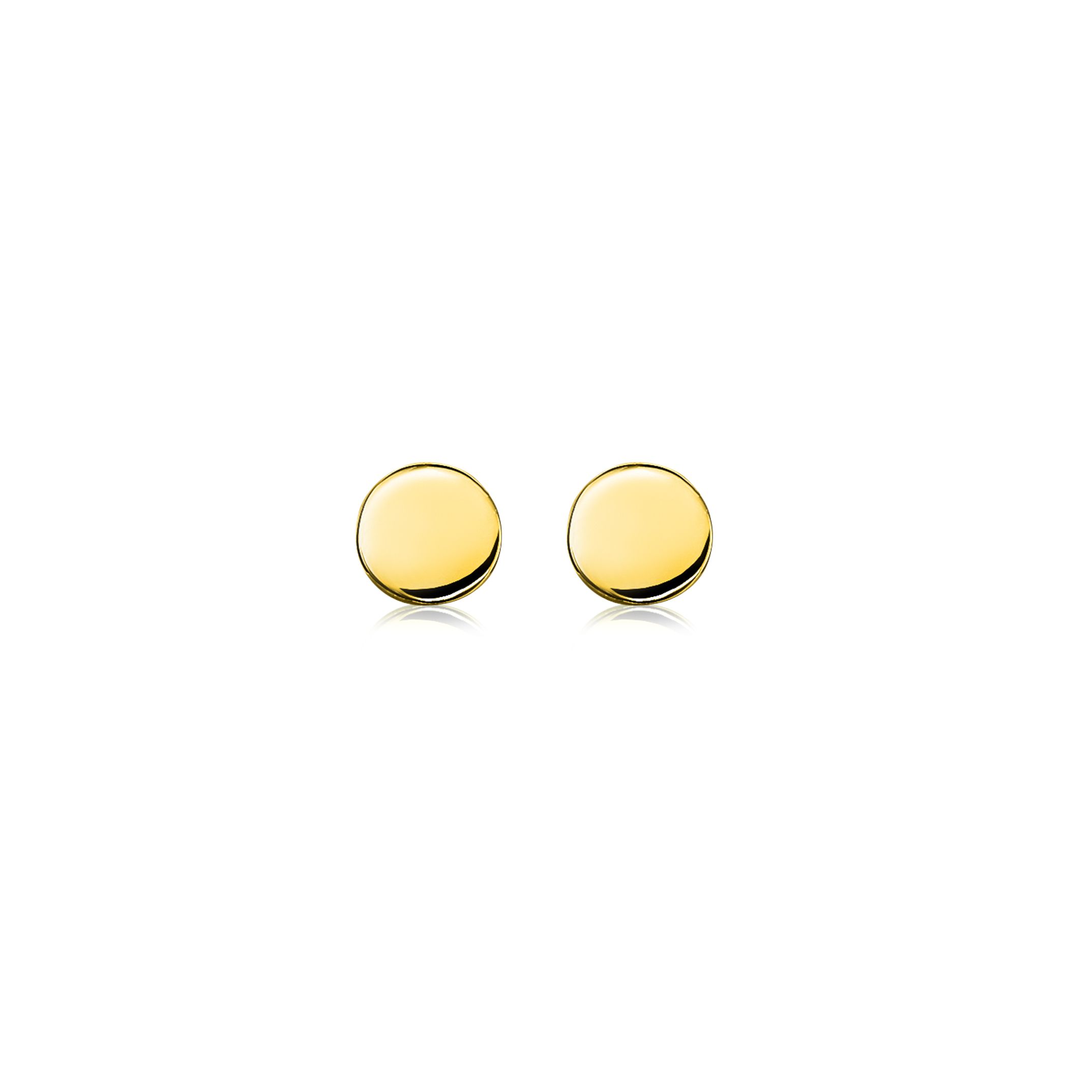 ZINZI silberne Ohrstecker gelbvergoldet glatt rund 6mm ZIO1376G