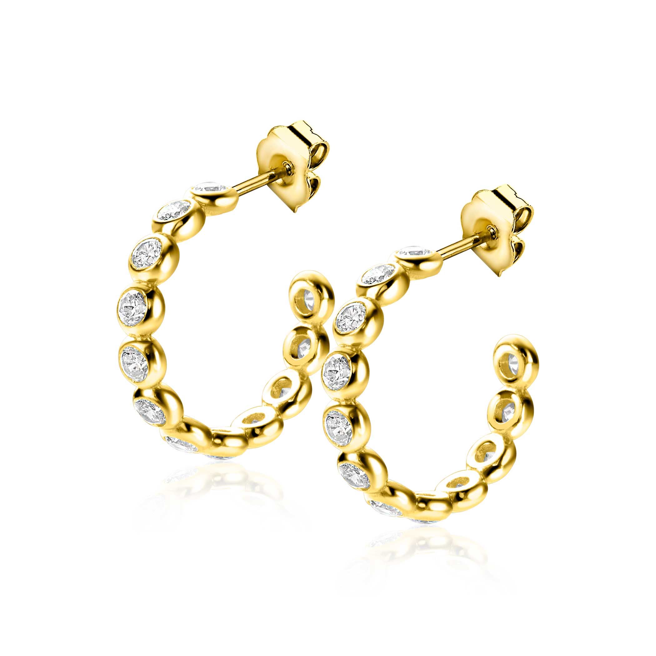 ZINZI zlv. oorst.gg.verg.met ronde zirconia's 21x4mm