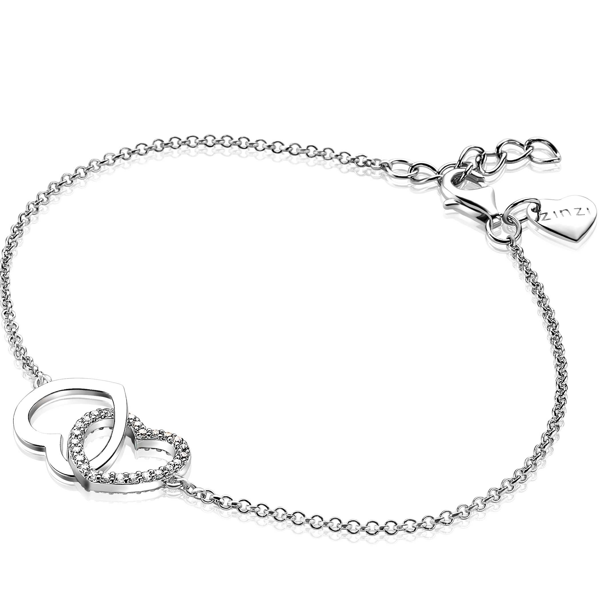 ZINZI Armband verbunden Herzen weiß ZIA1736