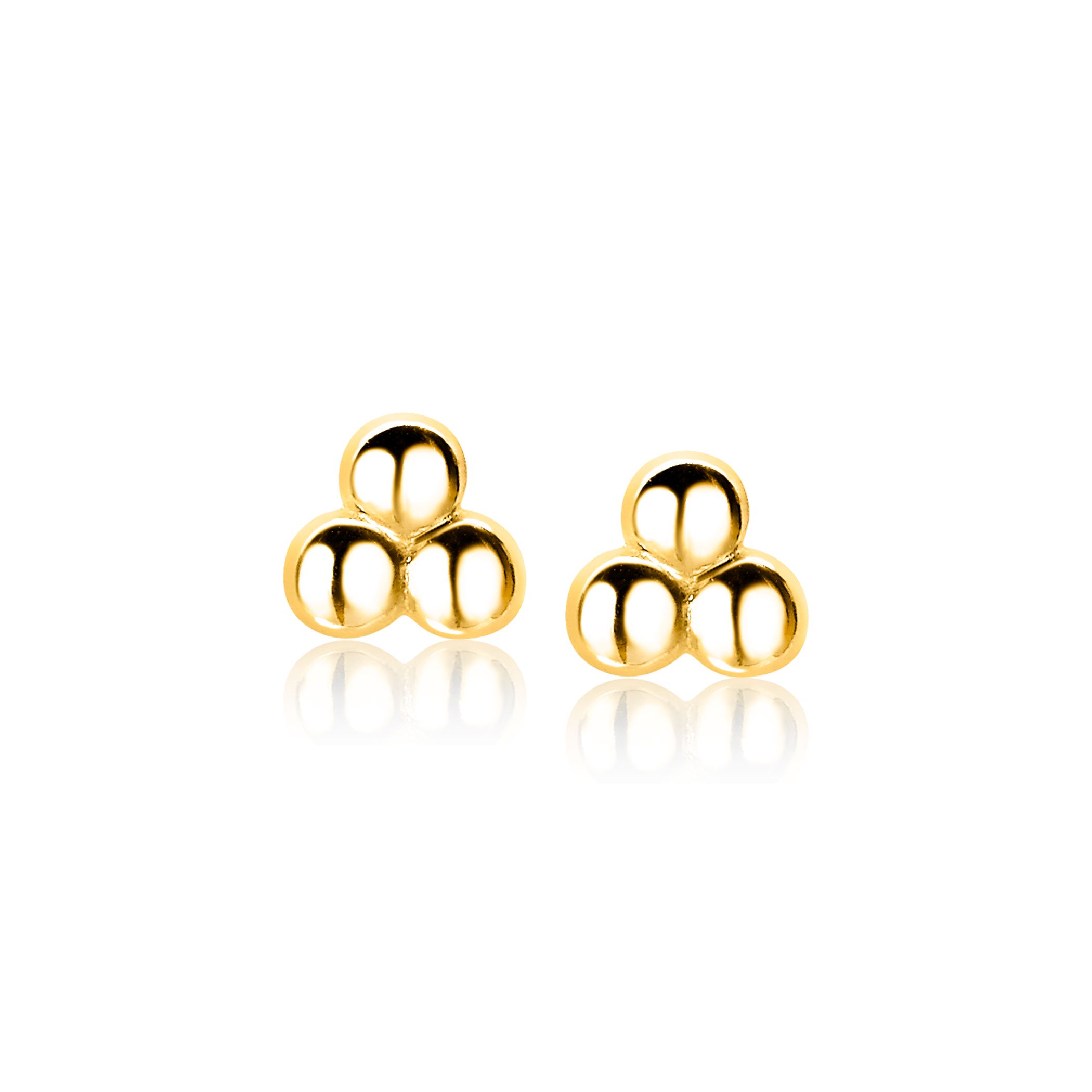 ZINZI silberne Ohrstecker gelbvergoldet 3x Kugel glatt 5,5mm ZIO1588G