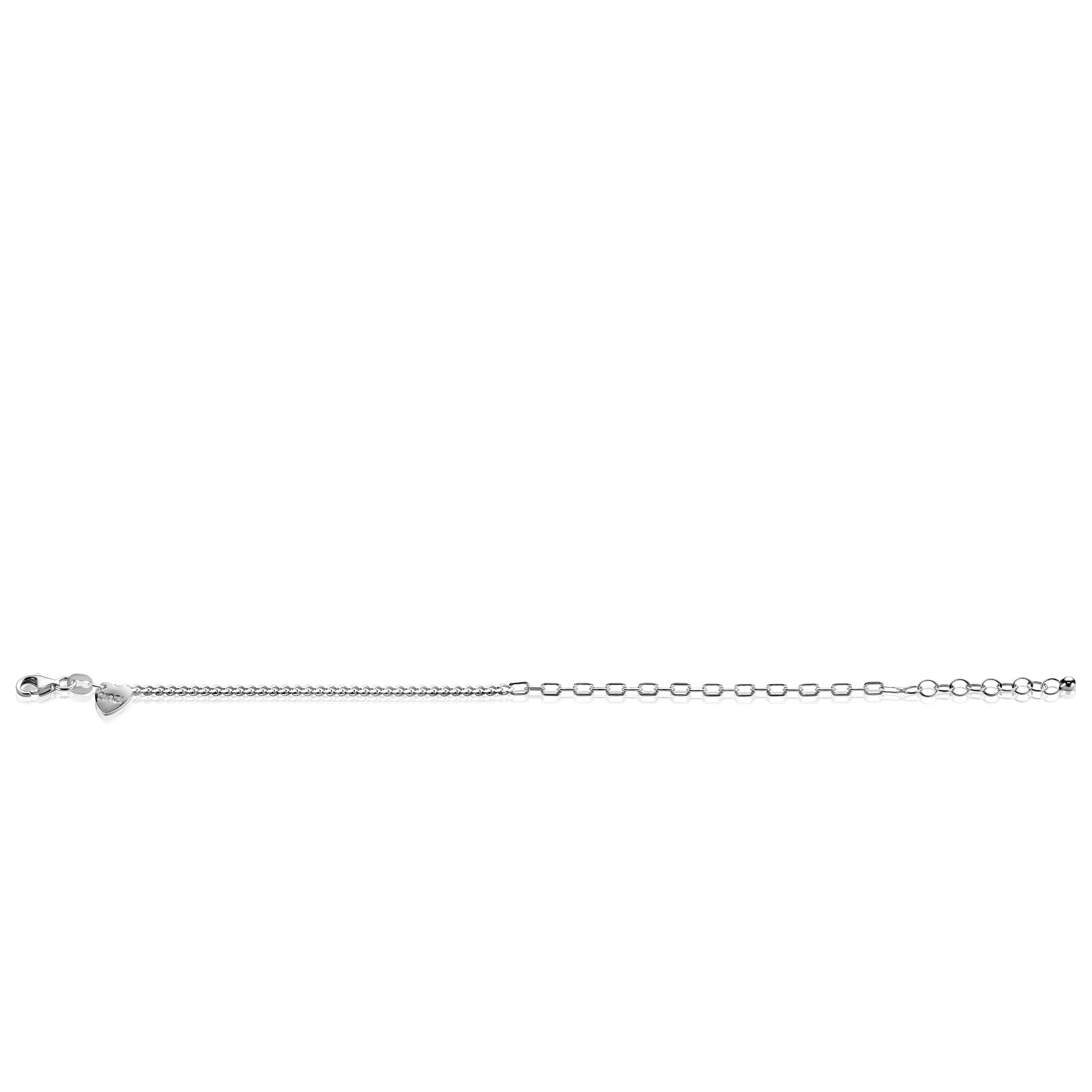 ZINZI zlv. armband half grmt.en paperclipschakels