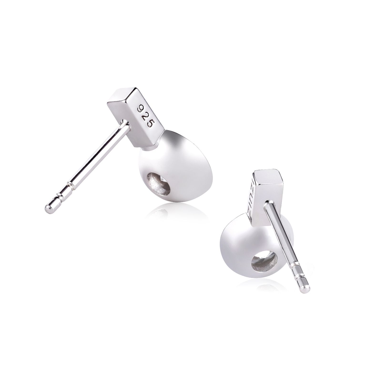ZINZI silberne Ohrstecker rund  weiß ZIO1662
