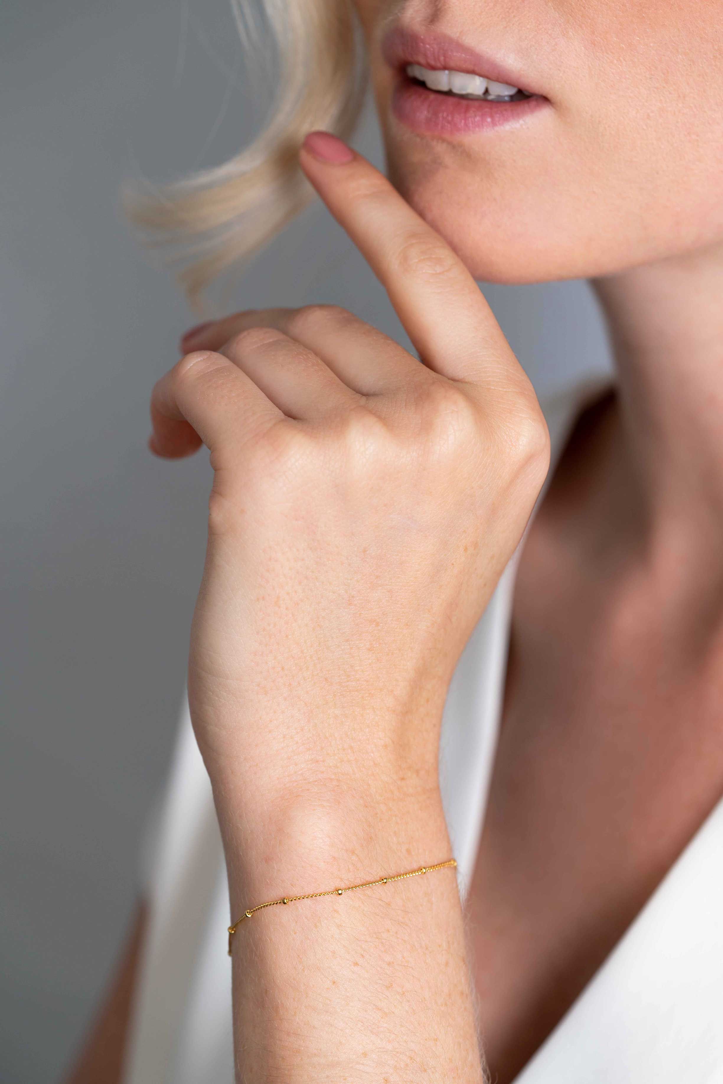 ZINZI silbernes 14K gelb vergoldet Gourmet Armband mit Kugel 17-20cm ZIA2181G