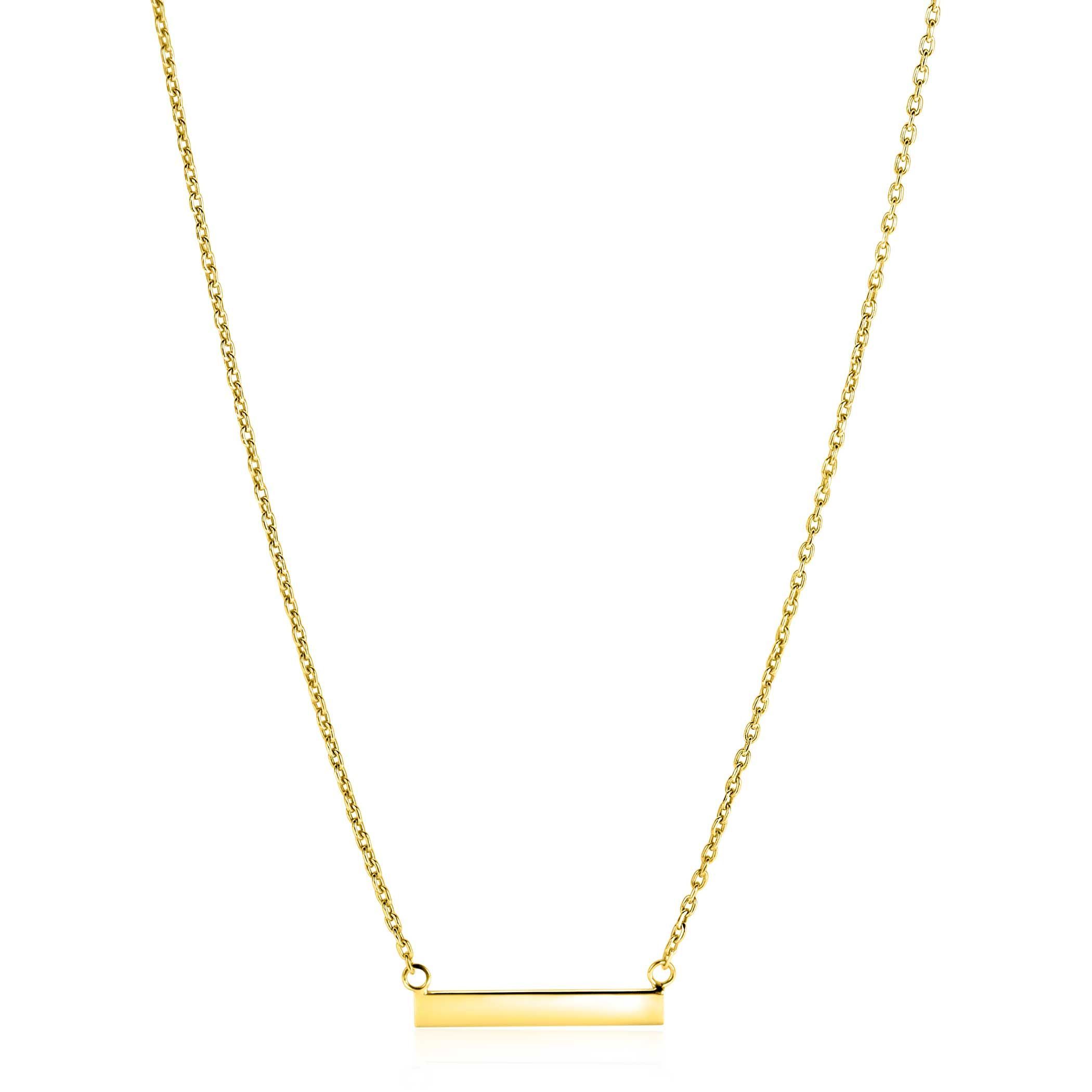 ZINZI zlv. collier gg.verguld met recht plaatje