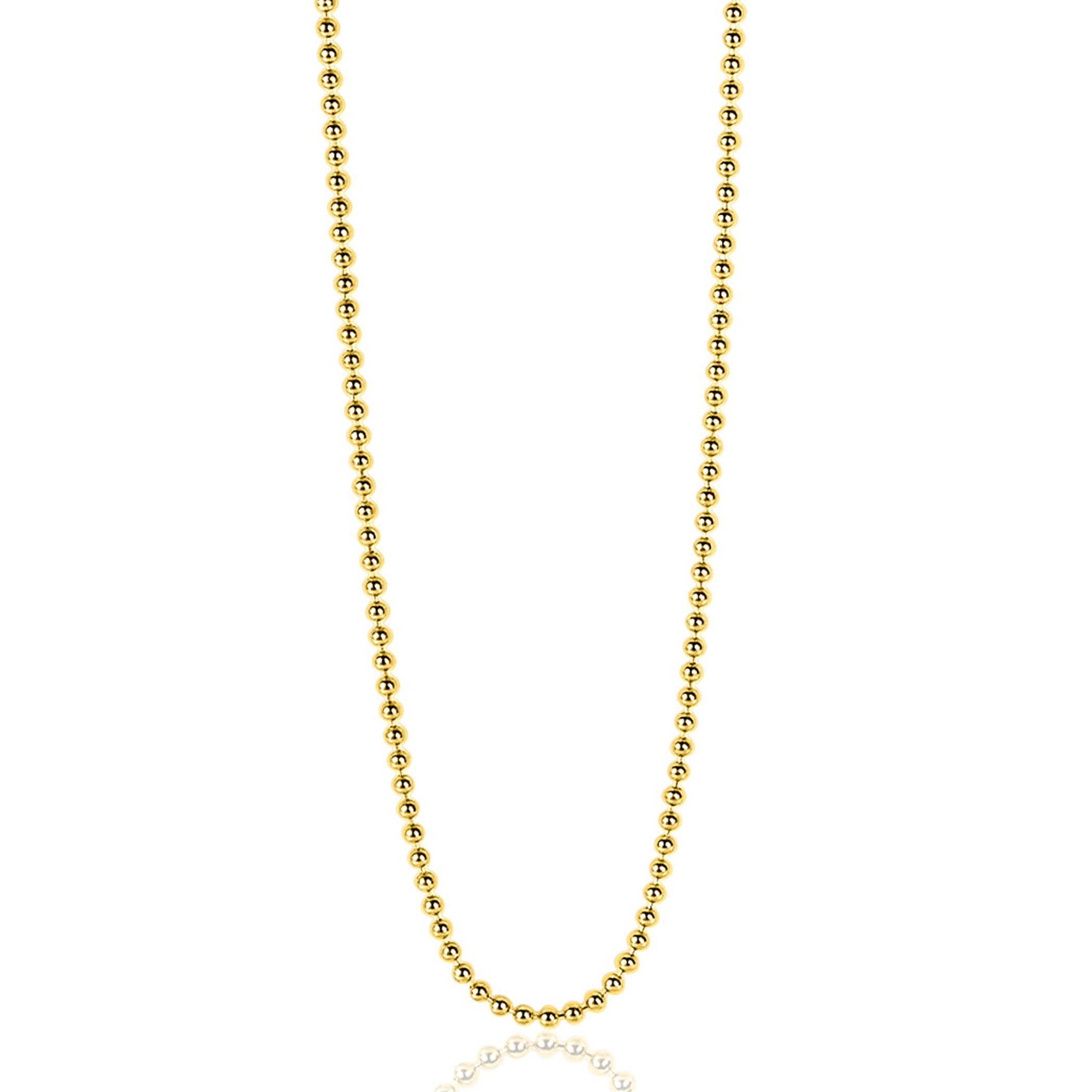 ZINZI zlv. bol collier 80 cm geel verguld