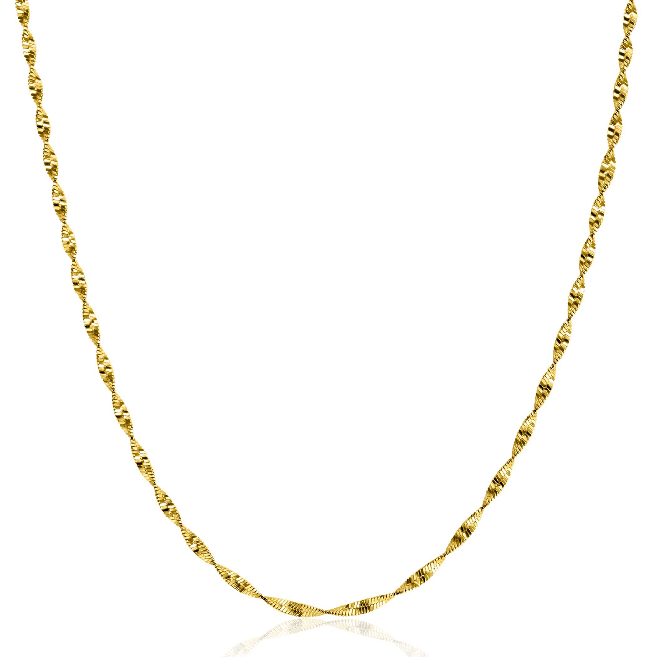 ZINZI zlv. collier geel verguld singapore schakel
