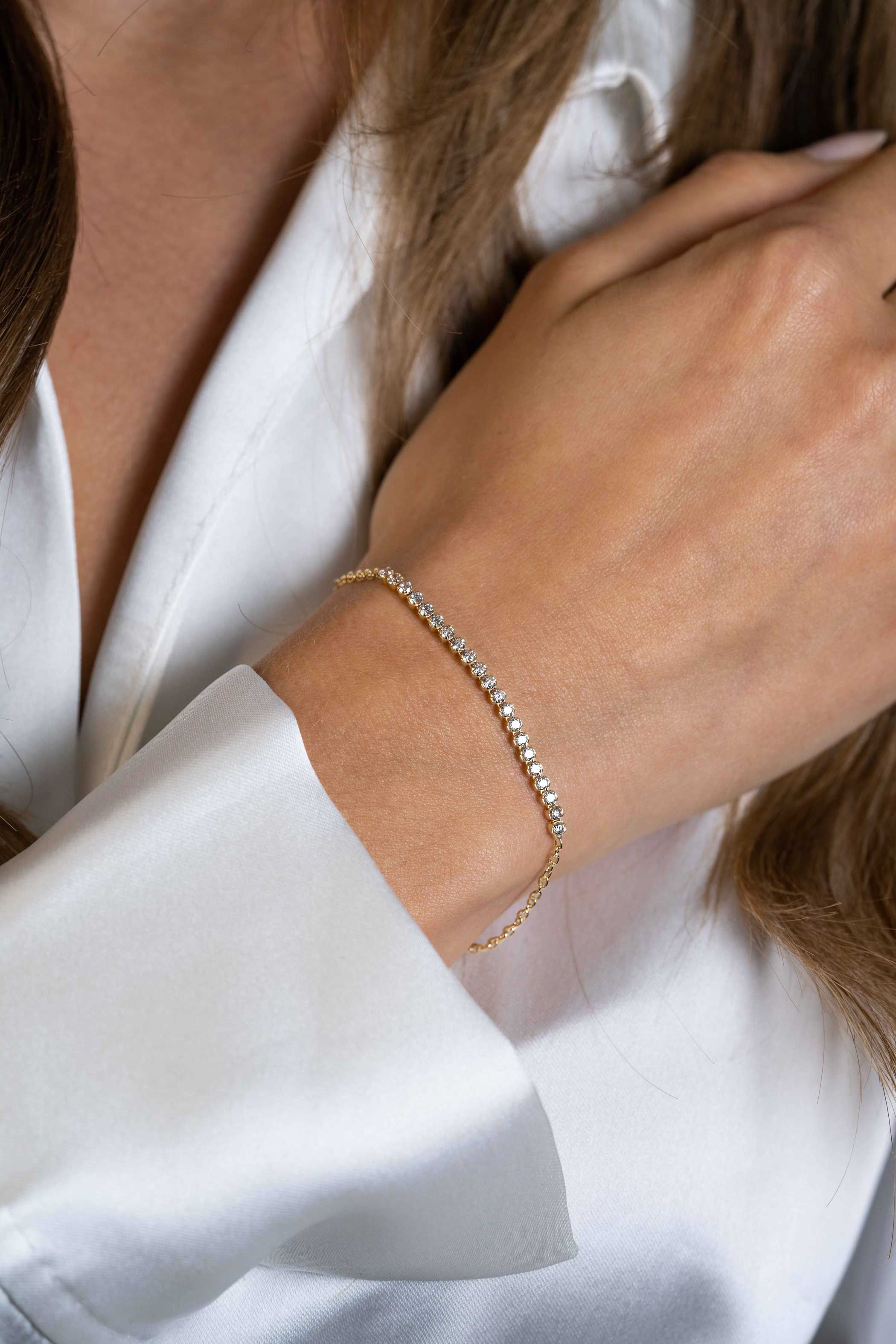 ZINZI zlv.armband gg.verg.met tussenstuk zirconia's