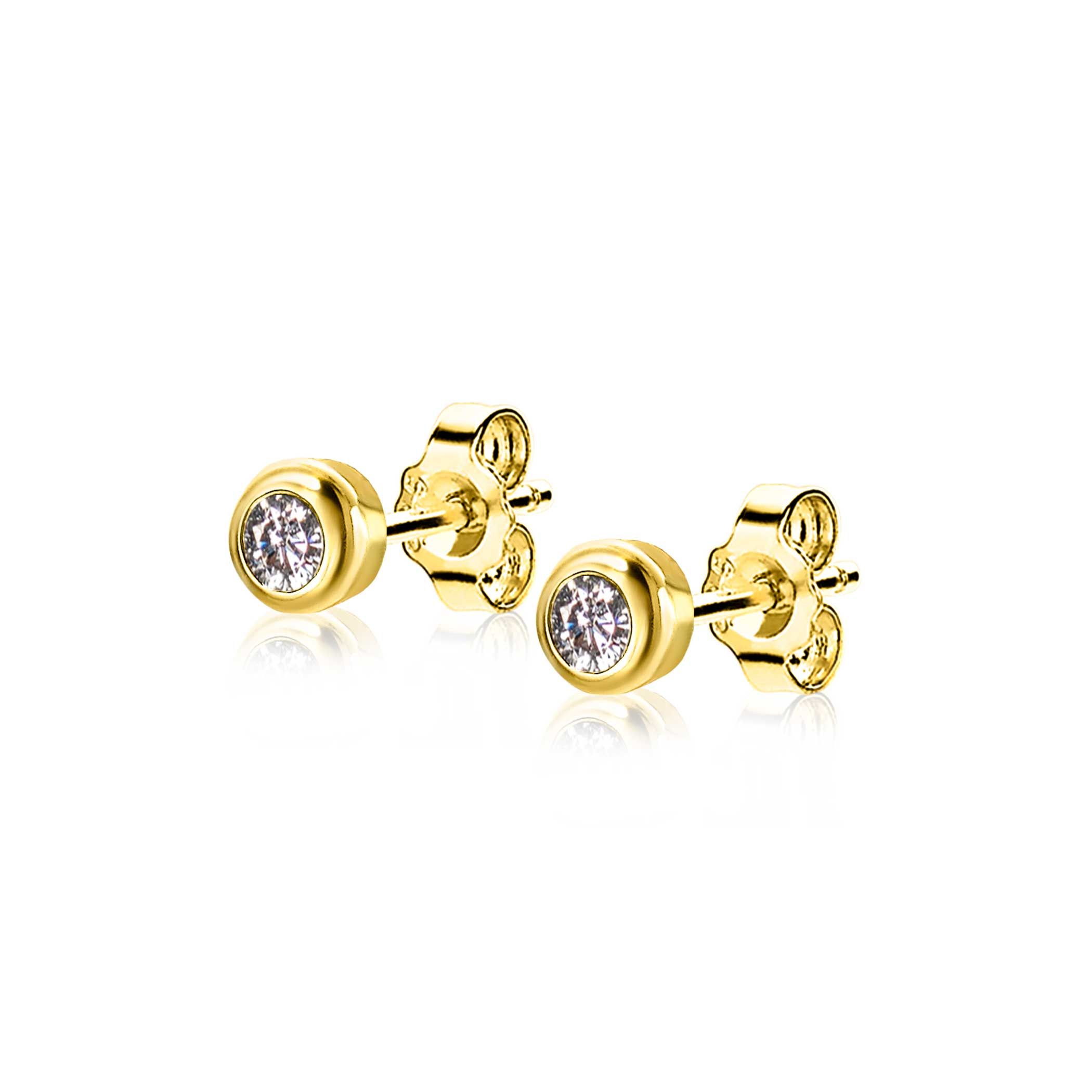 ZINZI zlv. oorknopjes gg.verg.birthstones wit cz