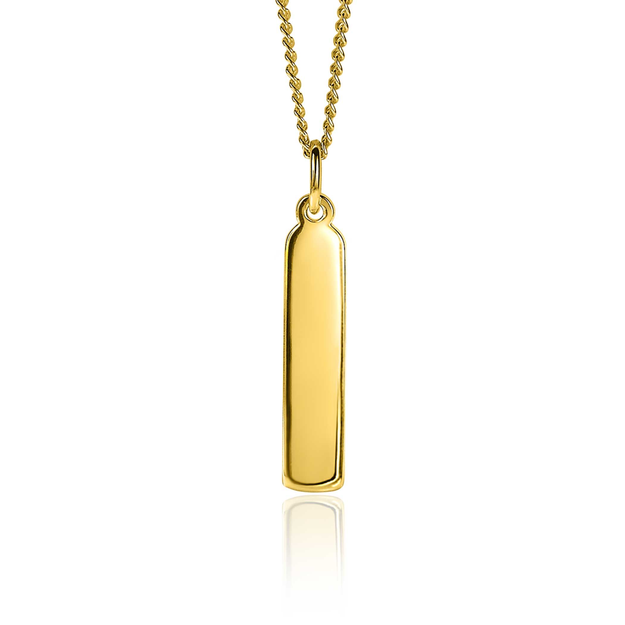 ZINZI silberner Anhänger 14K gelbvergoldet 32mm längliche Platte ZIH2213G