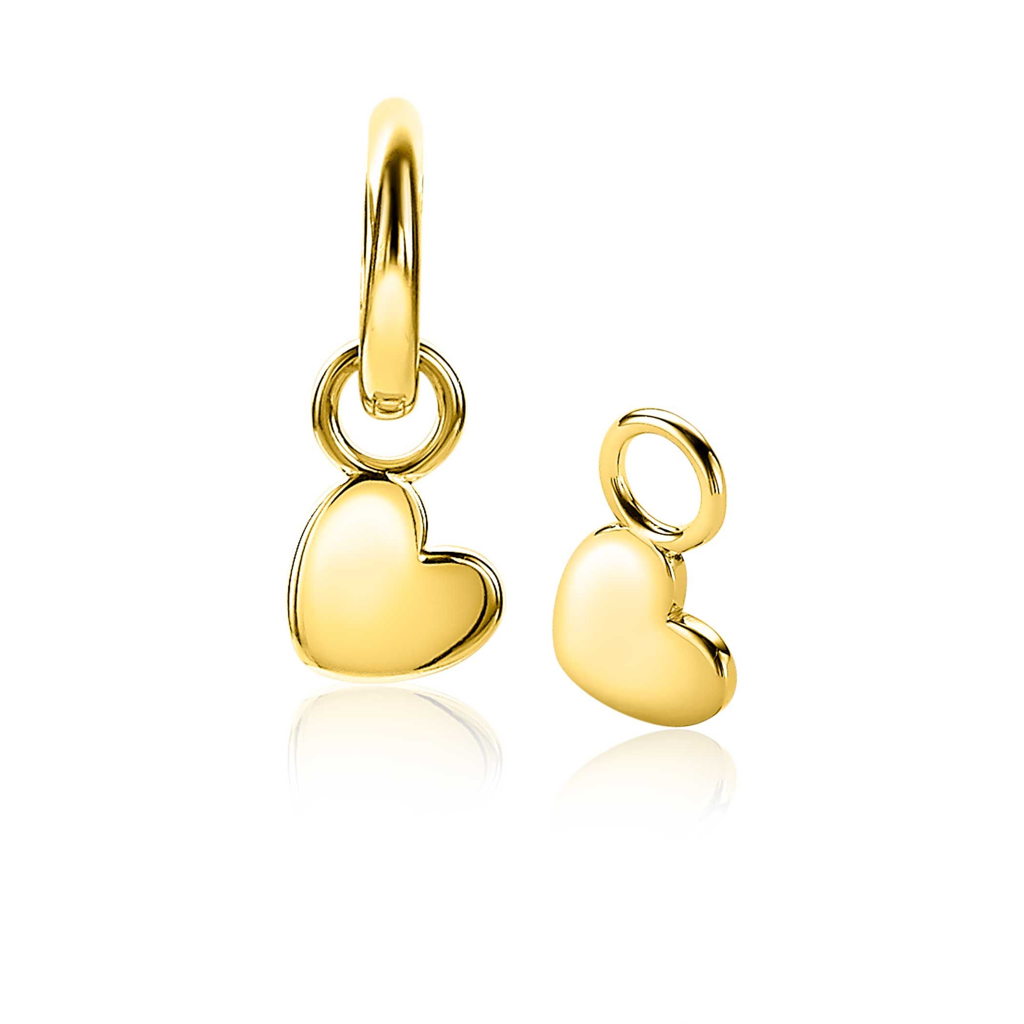 ZINZI silberne Ohrhänger 14K gelb vergoldet Herzform 8mm ZICH1826G