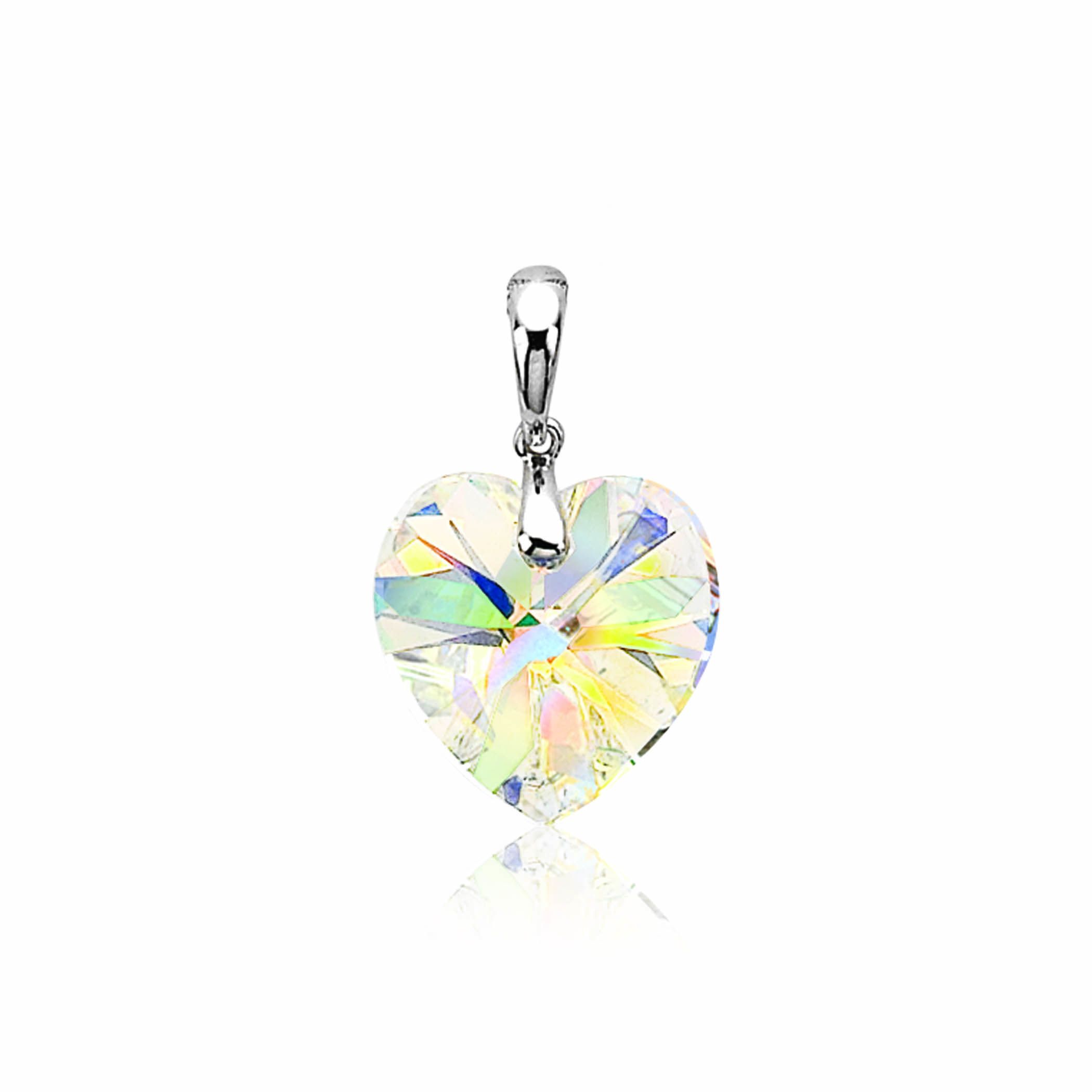 Zinzi silberner Herz Anhänger Swarovski  weiß ZIH903