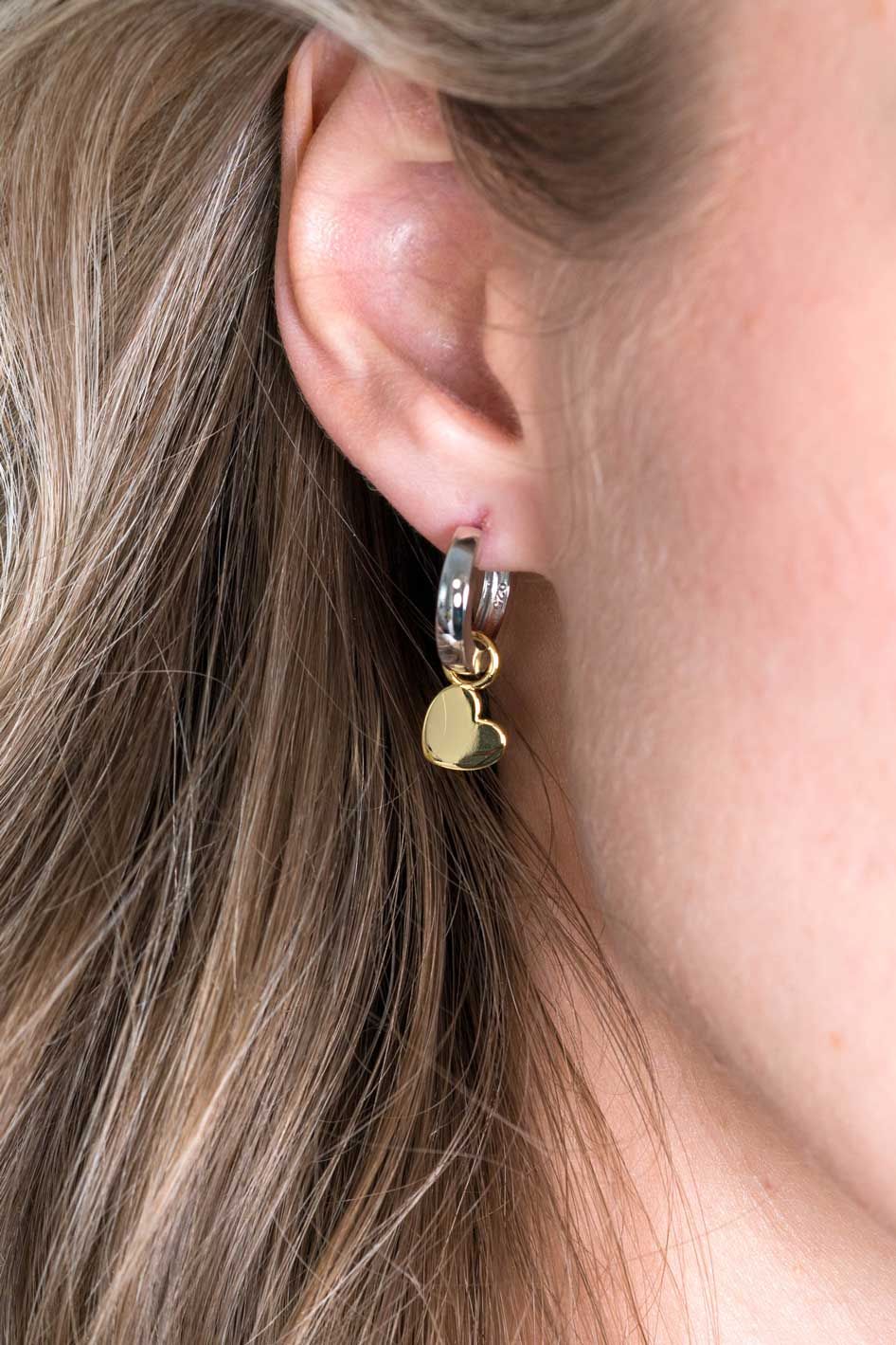 ZINZI silberne Ohrhänger 14K gelb vergoldet Herzform 8mm ZICH1826G