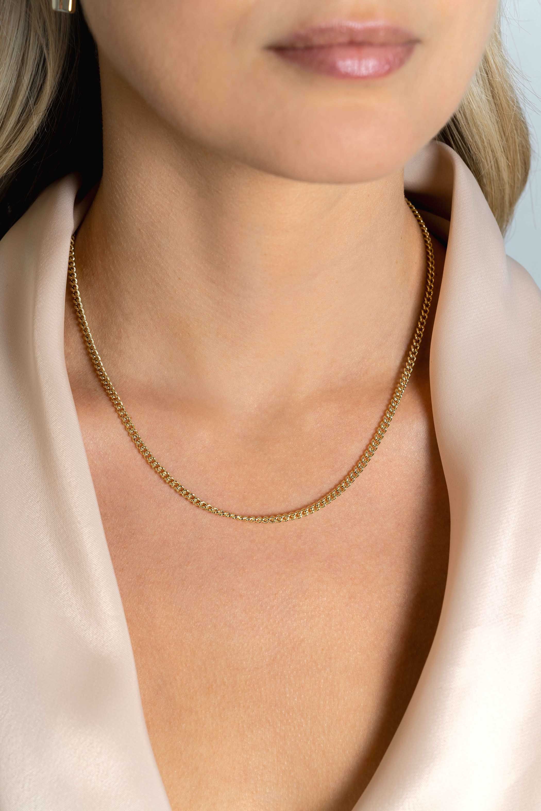 ZINZI zlv. collier gg.verg. grmt.met slot sluiting 45cm