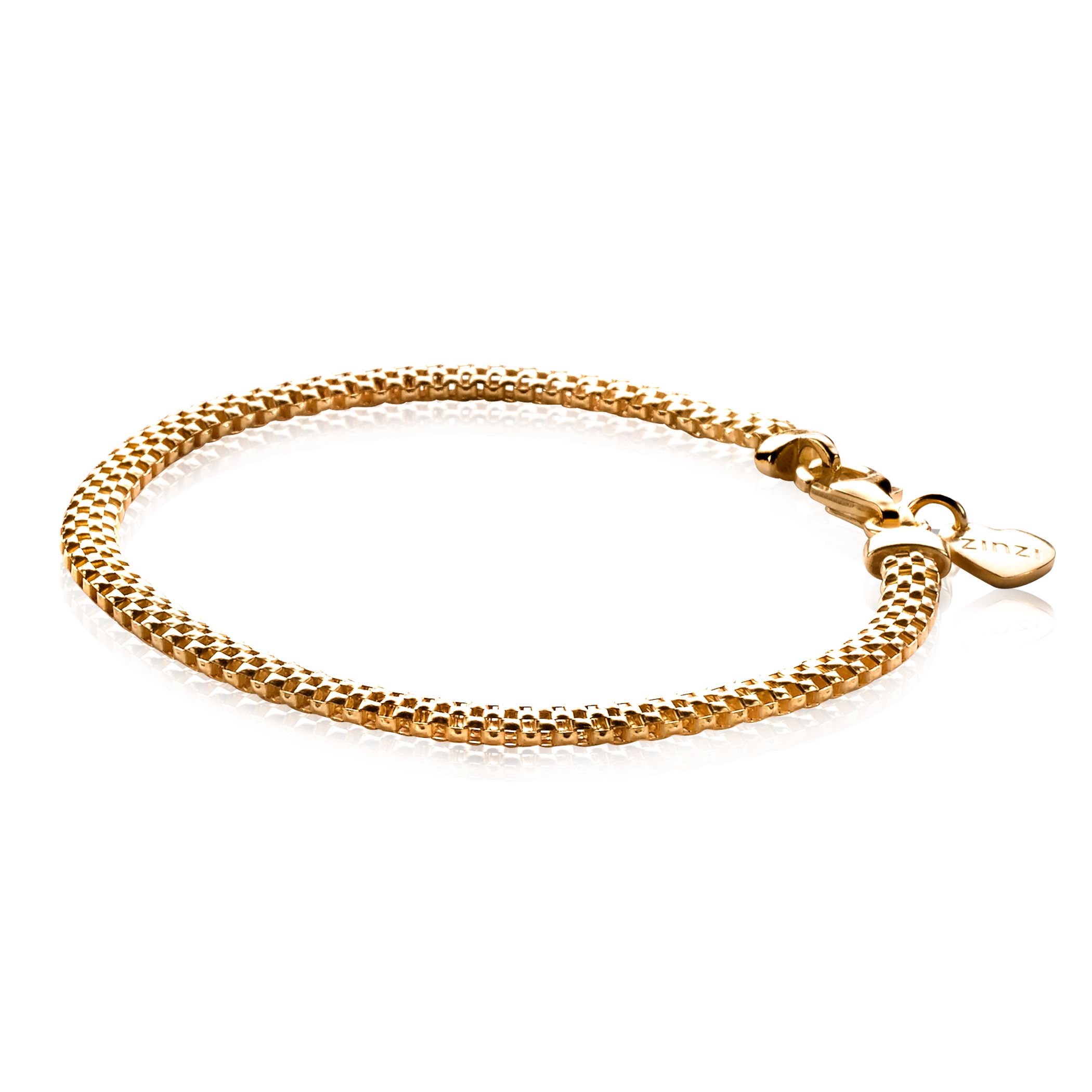 ZINZI silbernes Fantasie Armband gelb vergoldet 18,5cm ZIA878G