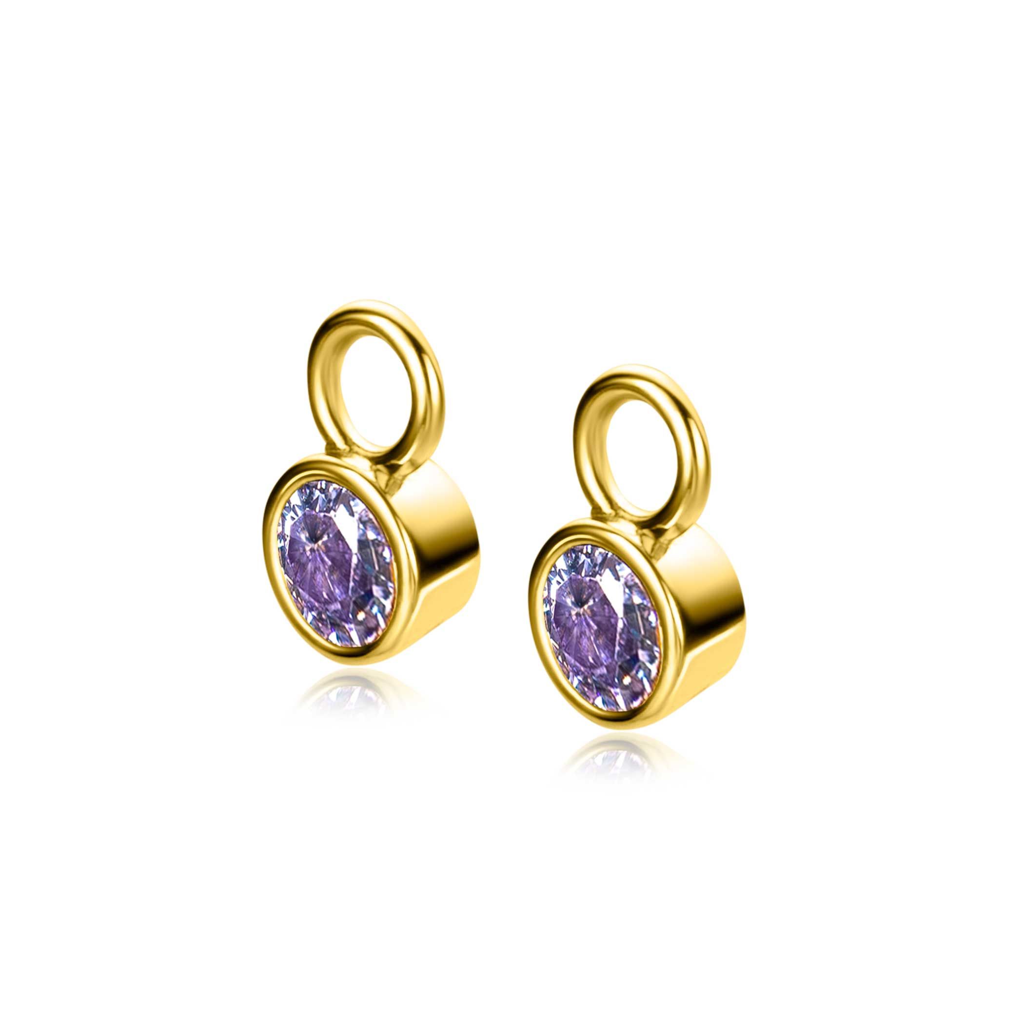 ZINZI zlv.oorb. gg.verg. birthstones licht amethist cz