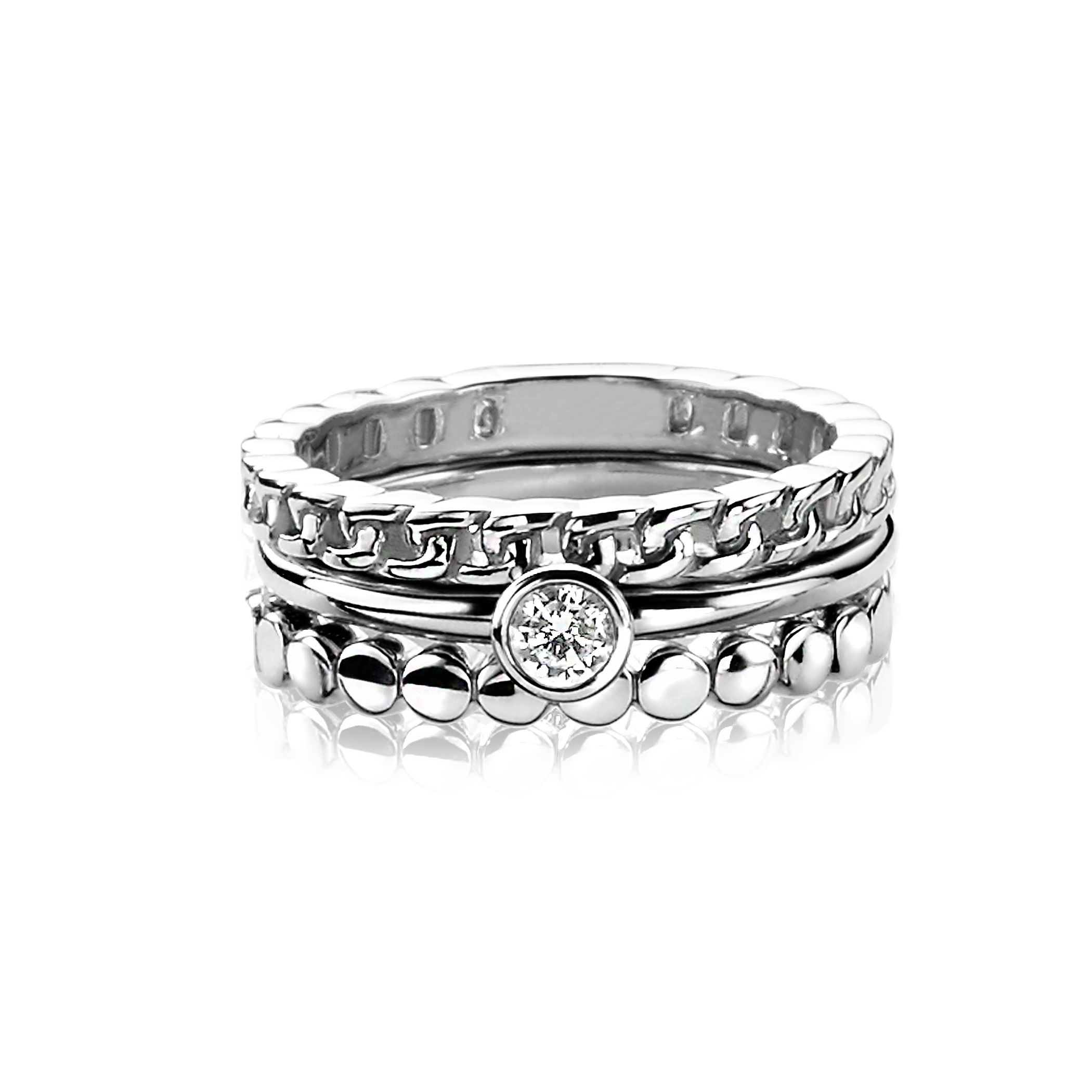 ZINZI silberner Ansteckring Gourmet glattZIR1175