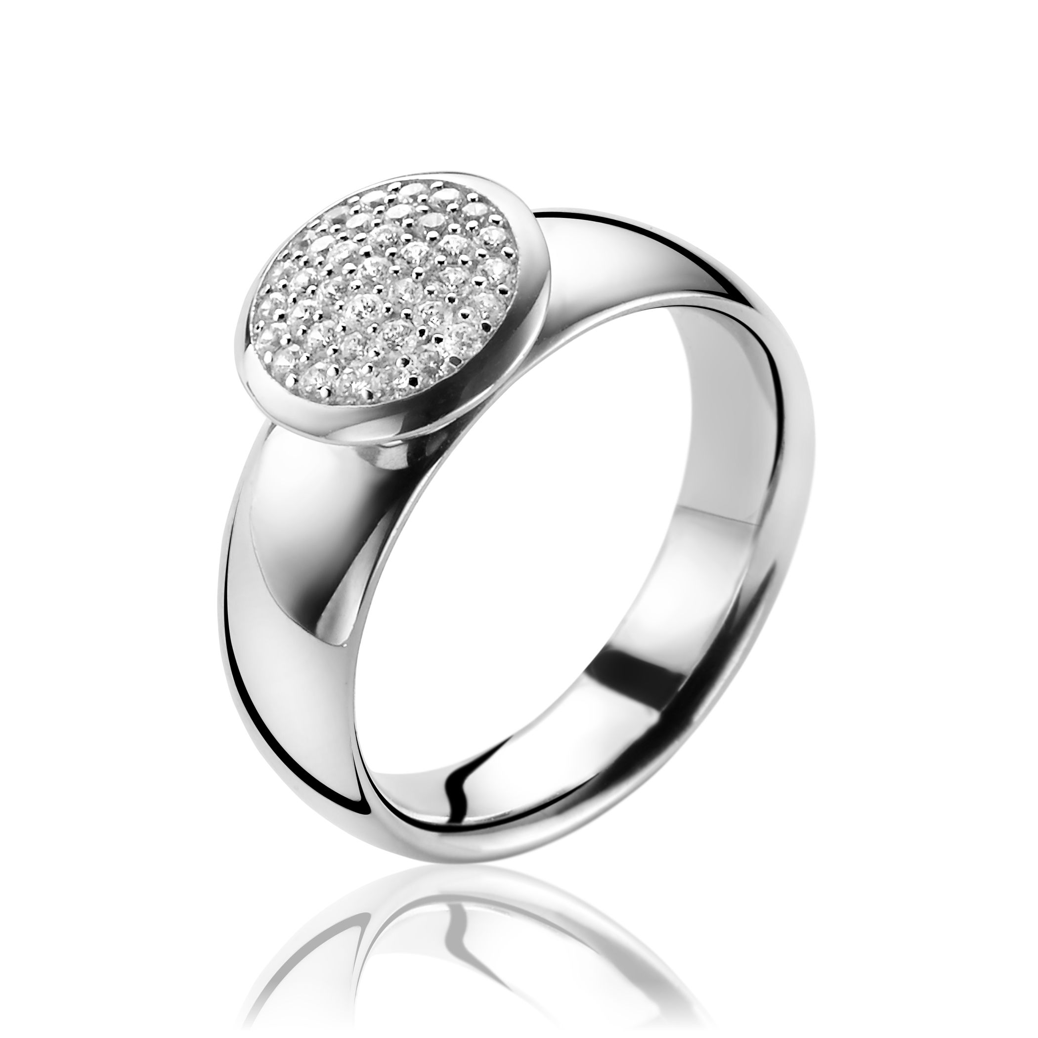 ZINZI silberner Ring weiß ZIR1151