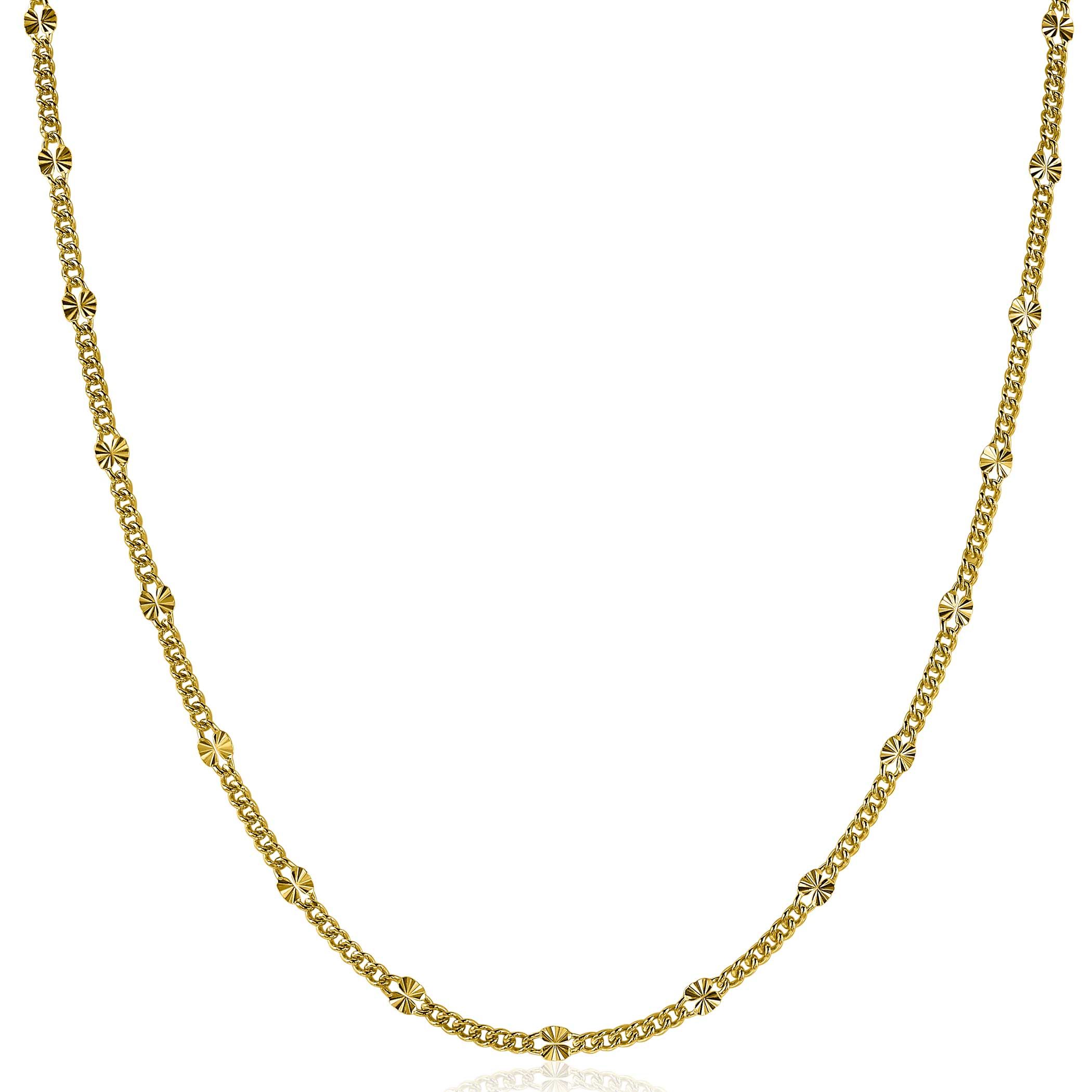 ZINZI silberne Kette 14K gelb vergoldet 45cm Gourmet Glieder ZIC2157G