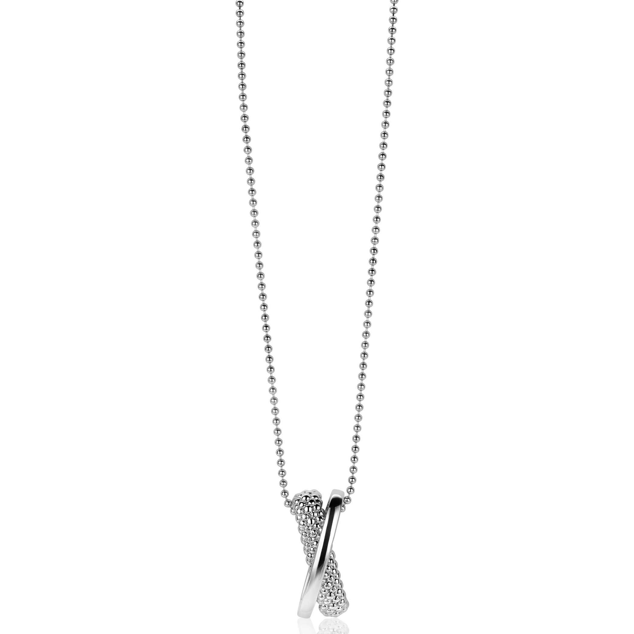 ZINZI Silberanhänger mit Cross-Over-Design, glatt und Kugeln 20mm ZIH2242