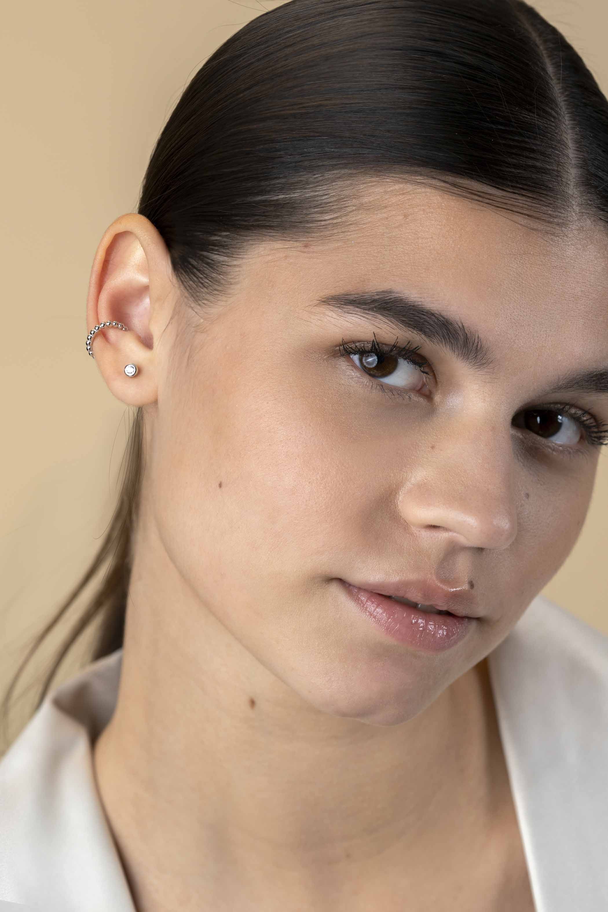 ZINZI zlv. earcuff bolletjes