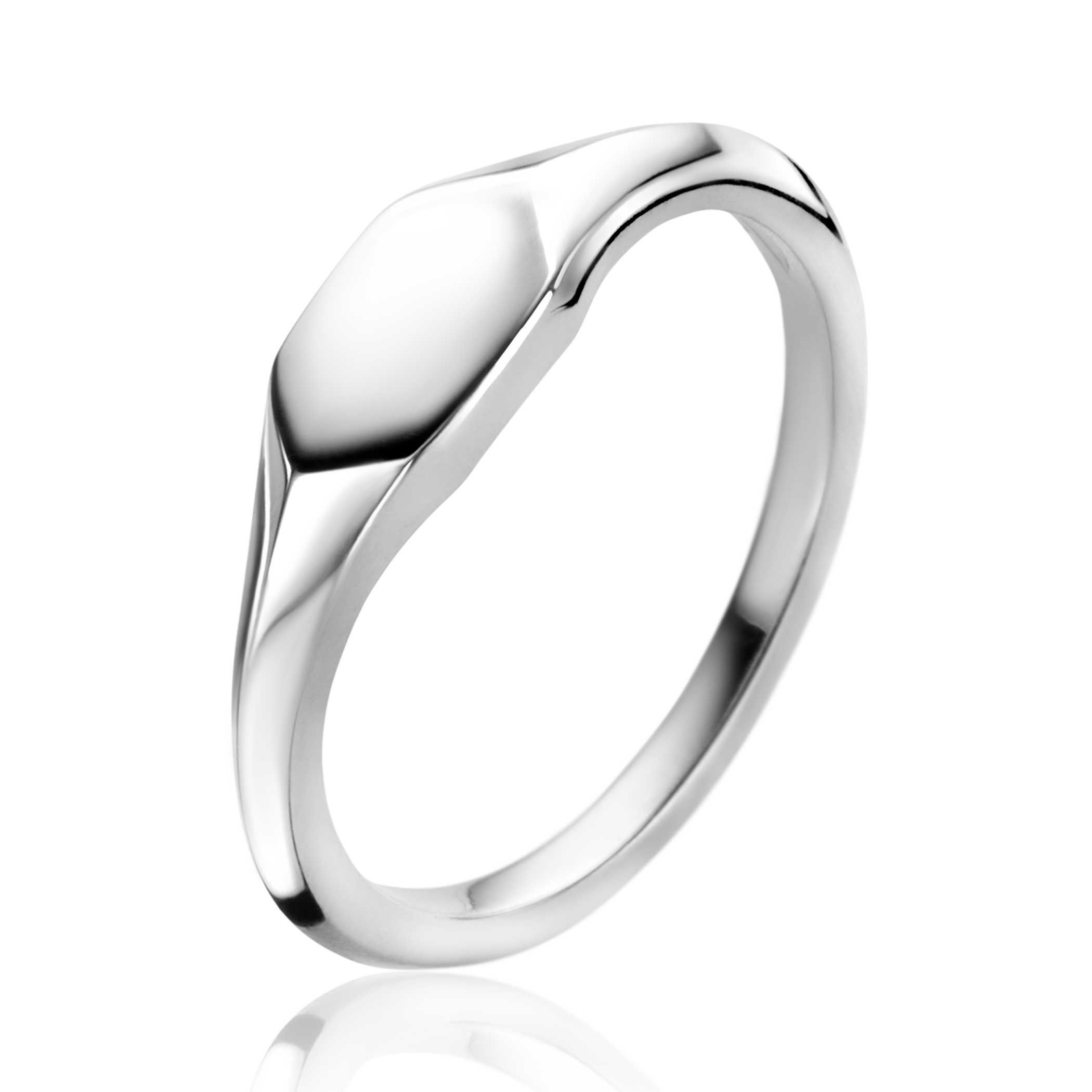 ZINZI zlv. monogramring zeshoek mt.62