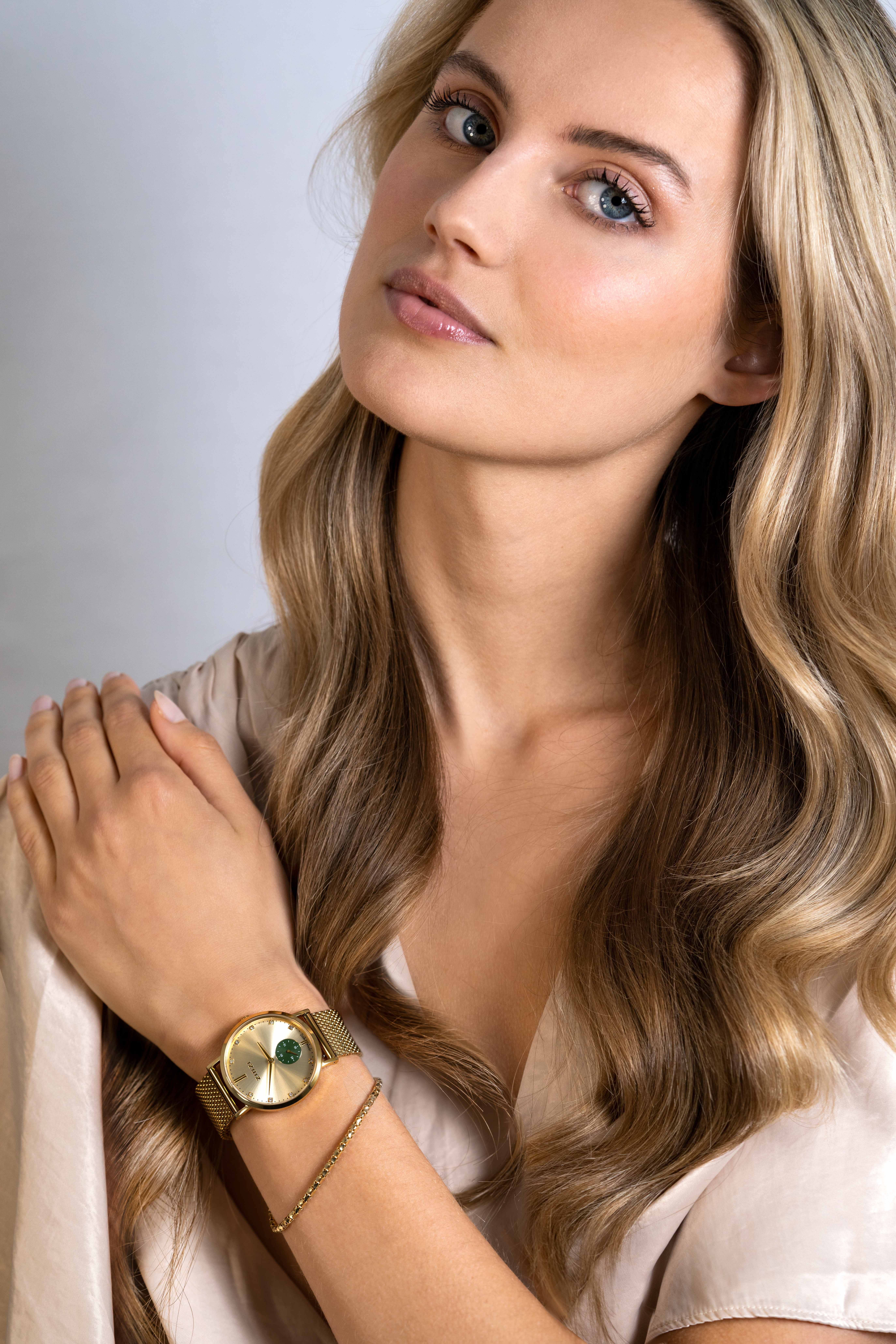 Zinzi Glam horloge gg.plt/groene chrono/gg.mesh
