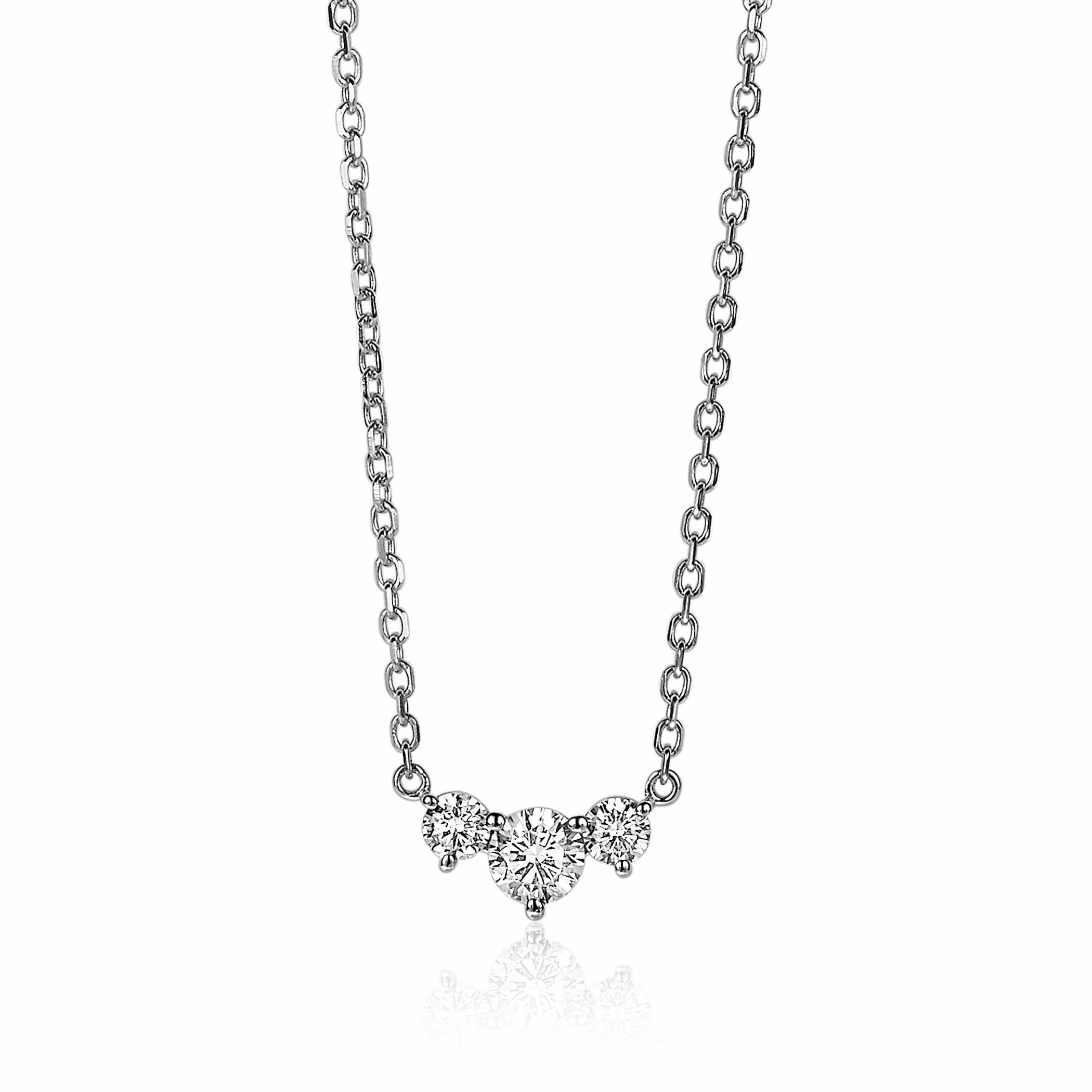 ZINZI silberne Glieder Kette runde Zirkonias 42-45cm ZIC2136