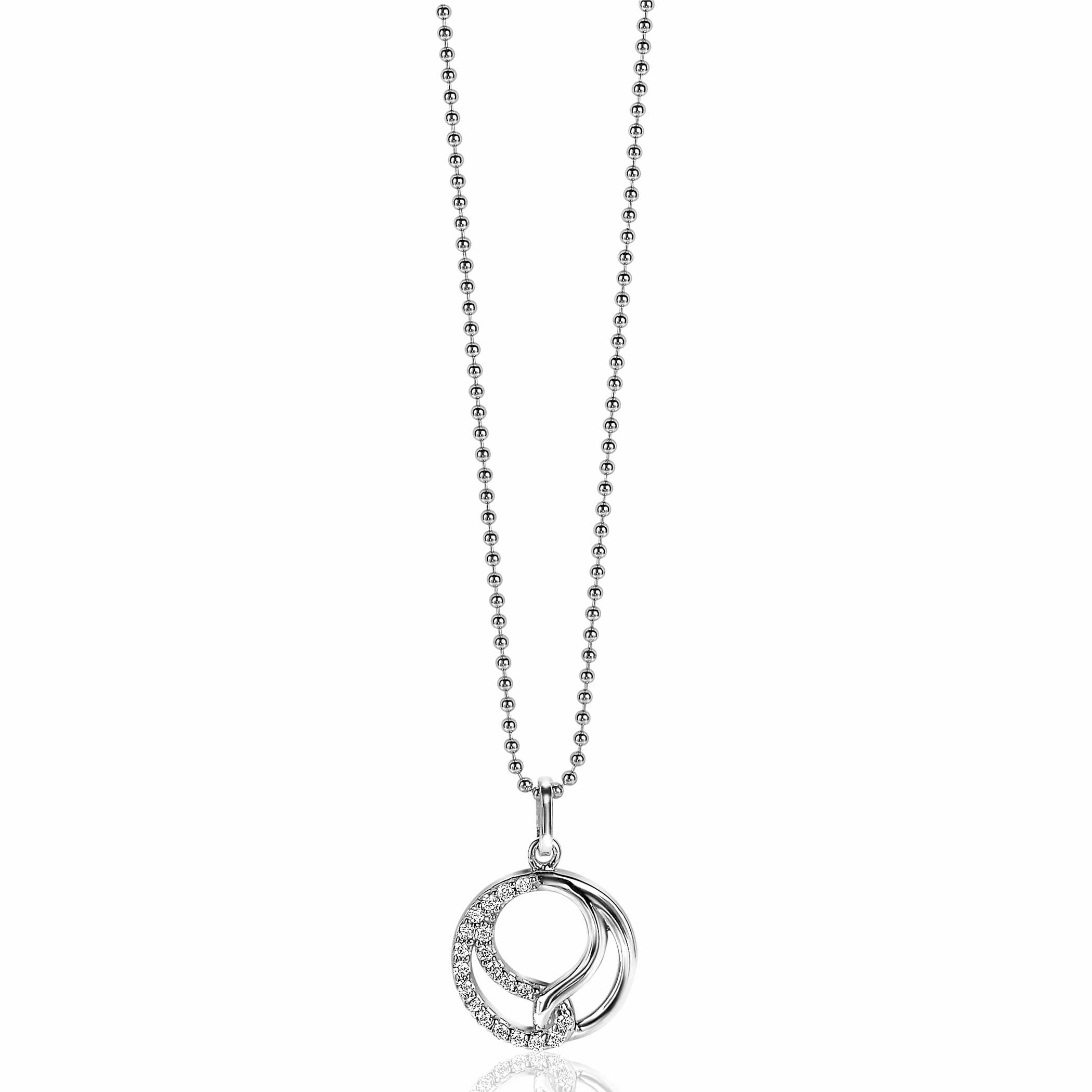 ZINZI silberner Anhänger 15mm,symbolisiert Verbundenheit,  weiße Zirkonias ZIH2119S
