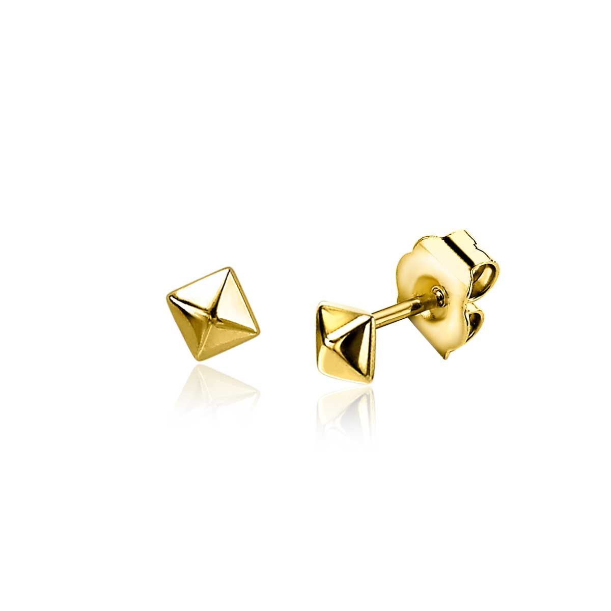 ZINZI silberne Ohstecker 14K gelb vergoldet 3mm Nieten ZIO2167G