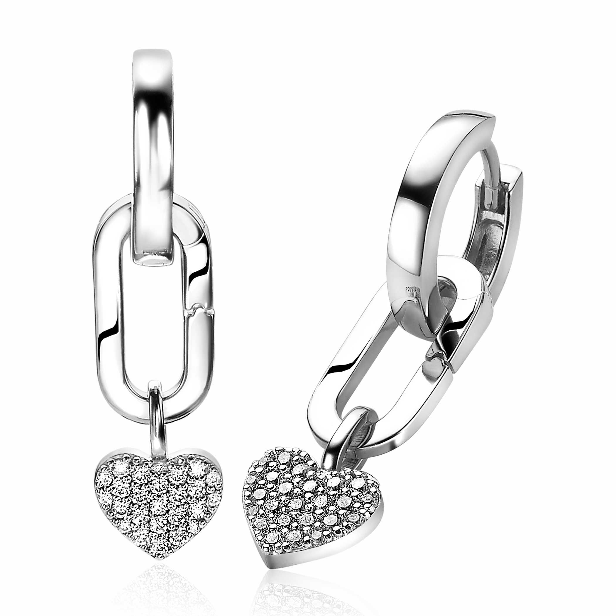 ZINZI silberne ovale Ohrhänger verschließbarer Ring 16mm für deine Anhänger ZICH2060