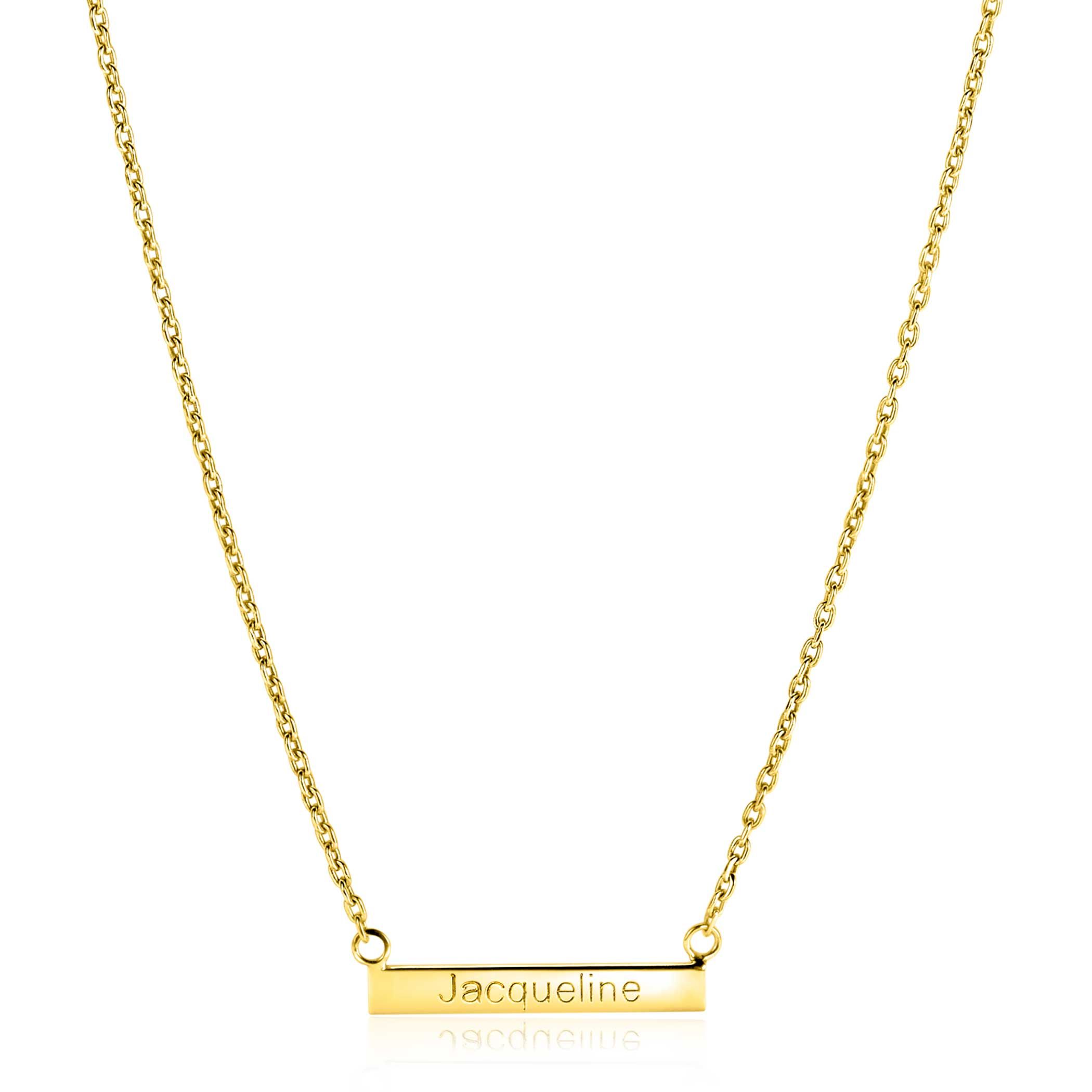 ZINZI zlv. collier gg.verguld met recht plaatje
