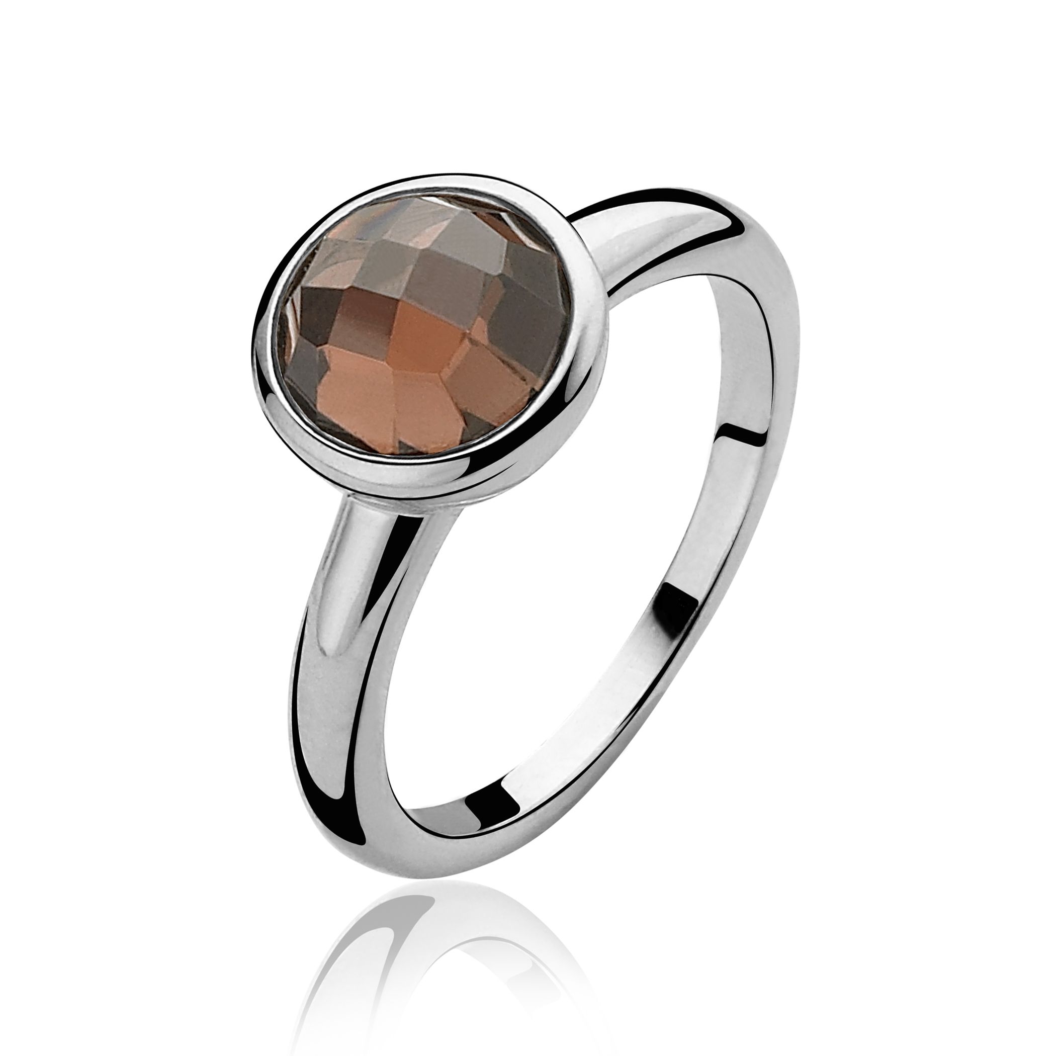 ZINZI silberner Ring braun ZIR929