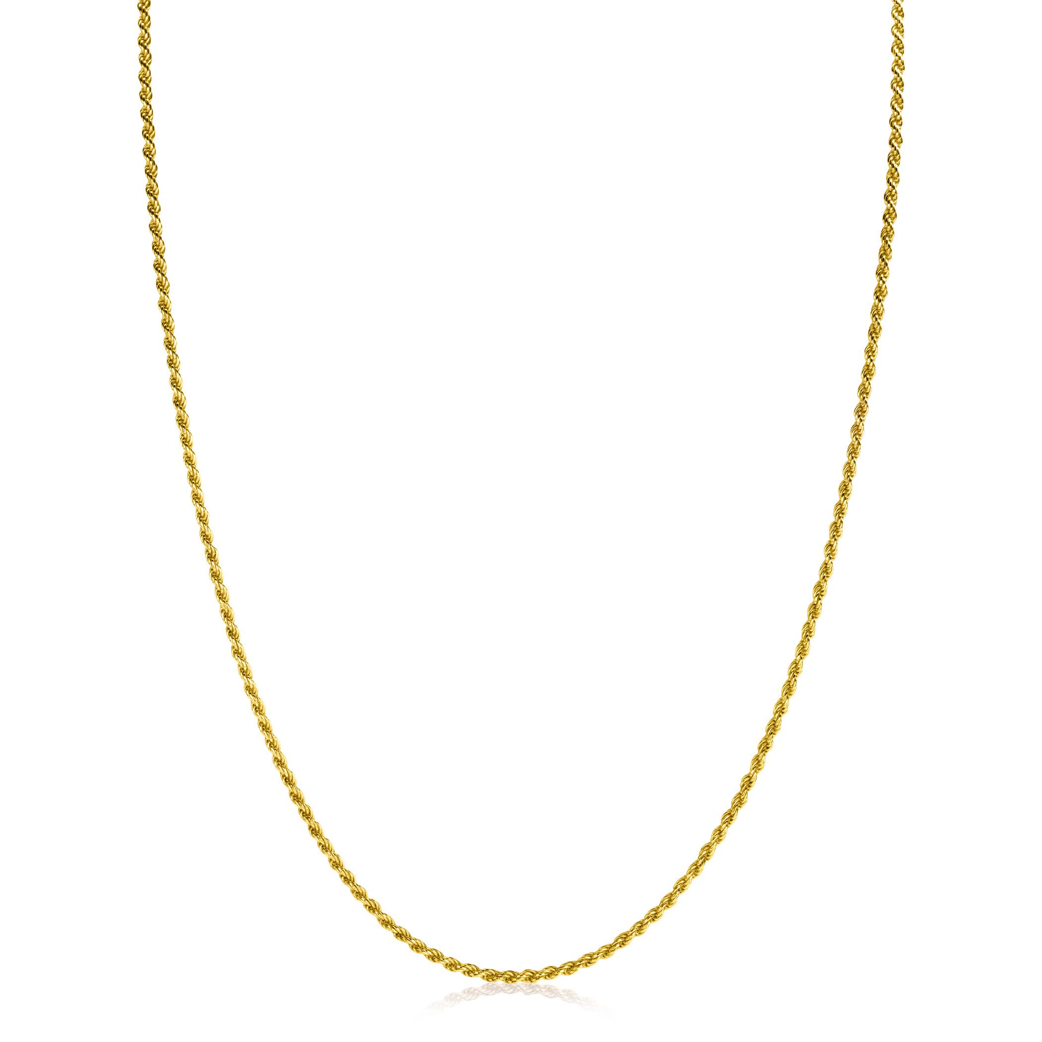 ZINZI zlv. koord collier 80cm geelverguld
