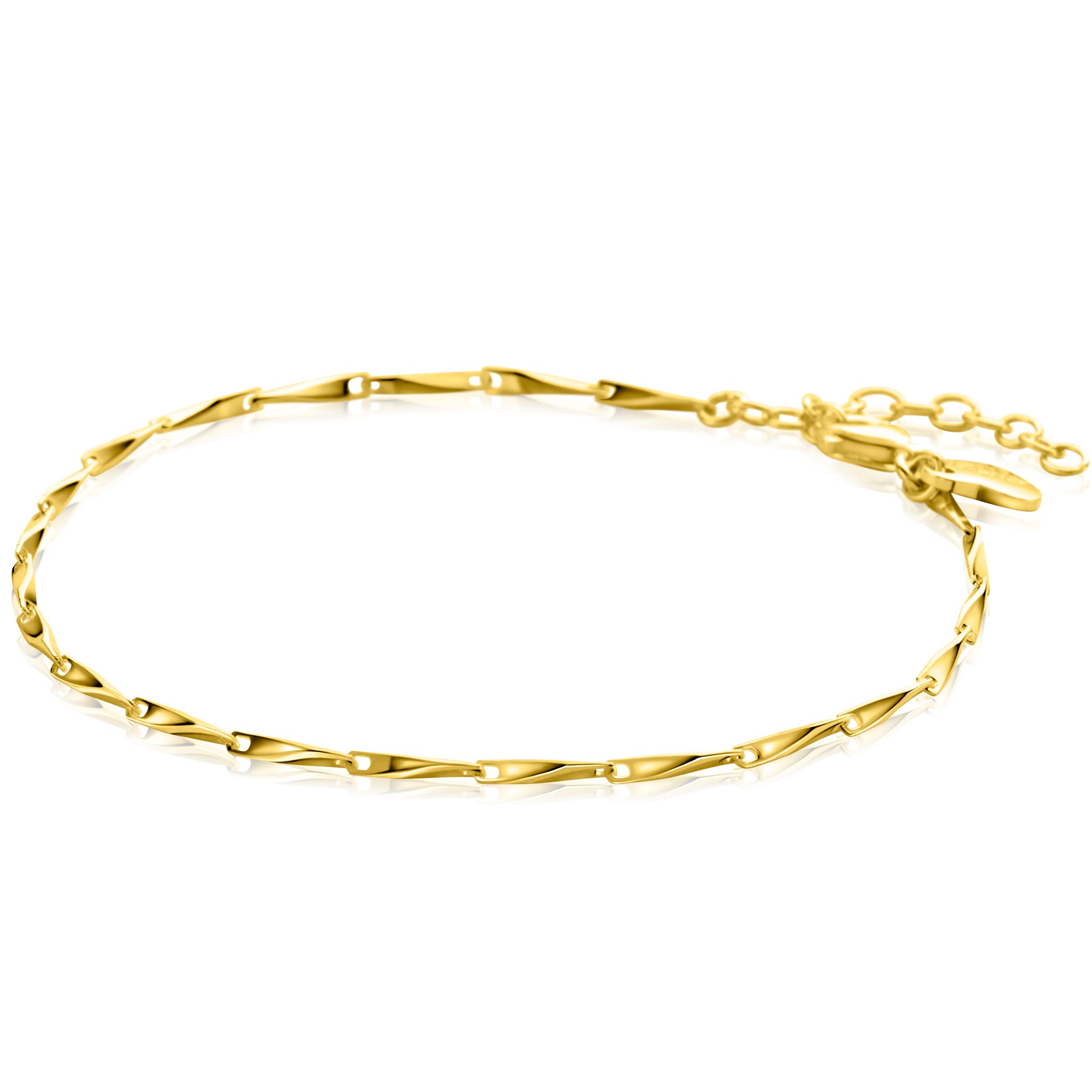 ZINZI zlv. armband gg.verg. met gedraaide schakels