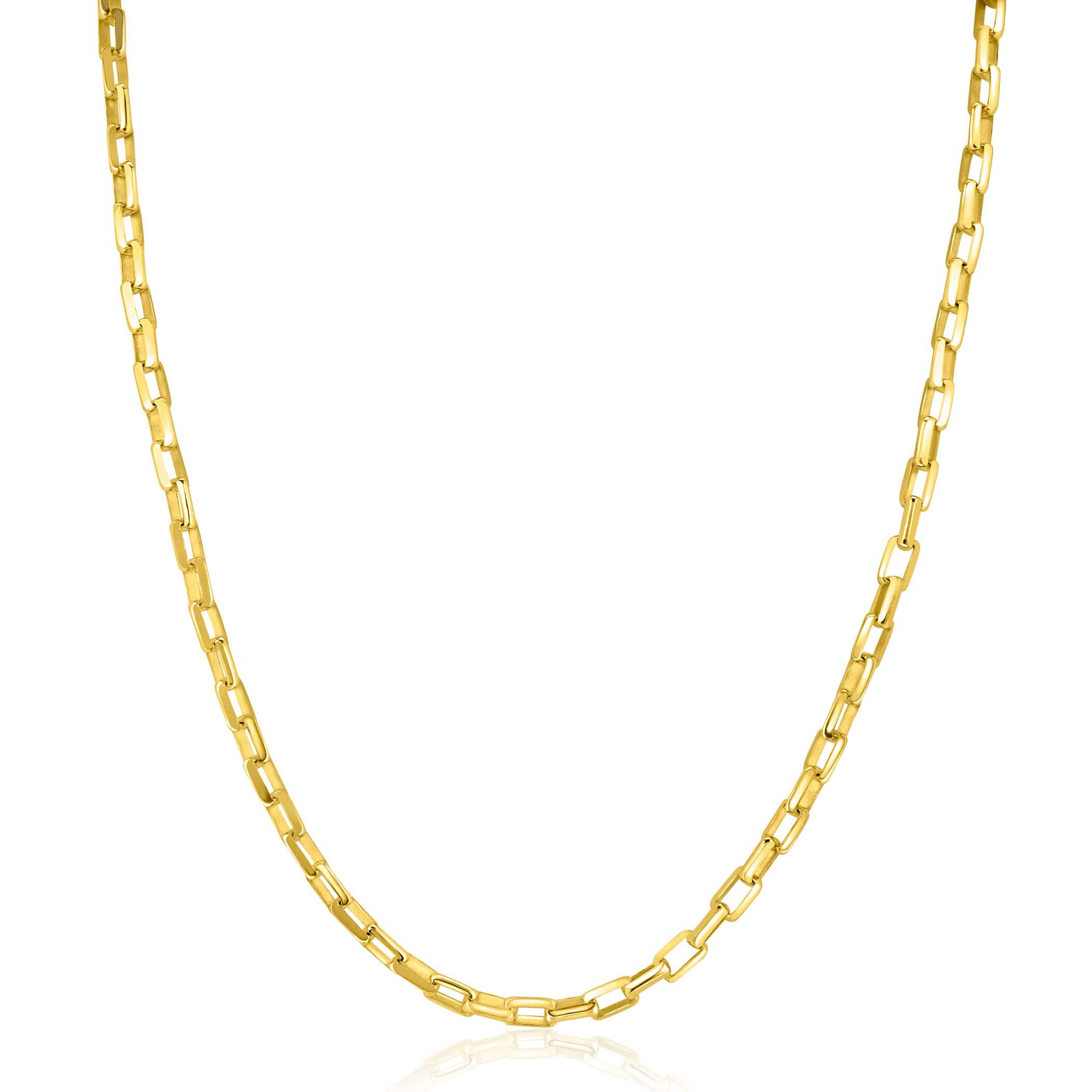 ZINZI vergoldete Silberkette mit venezianischen Gliedern, 3 mm breit, 42-45 cm ZIC2587