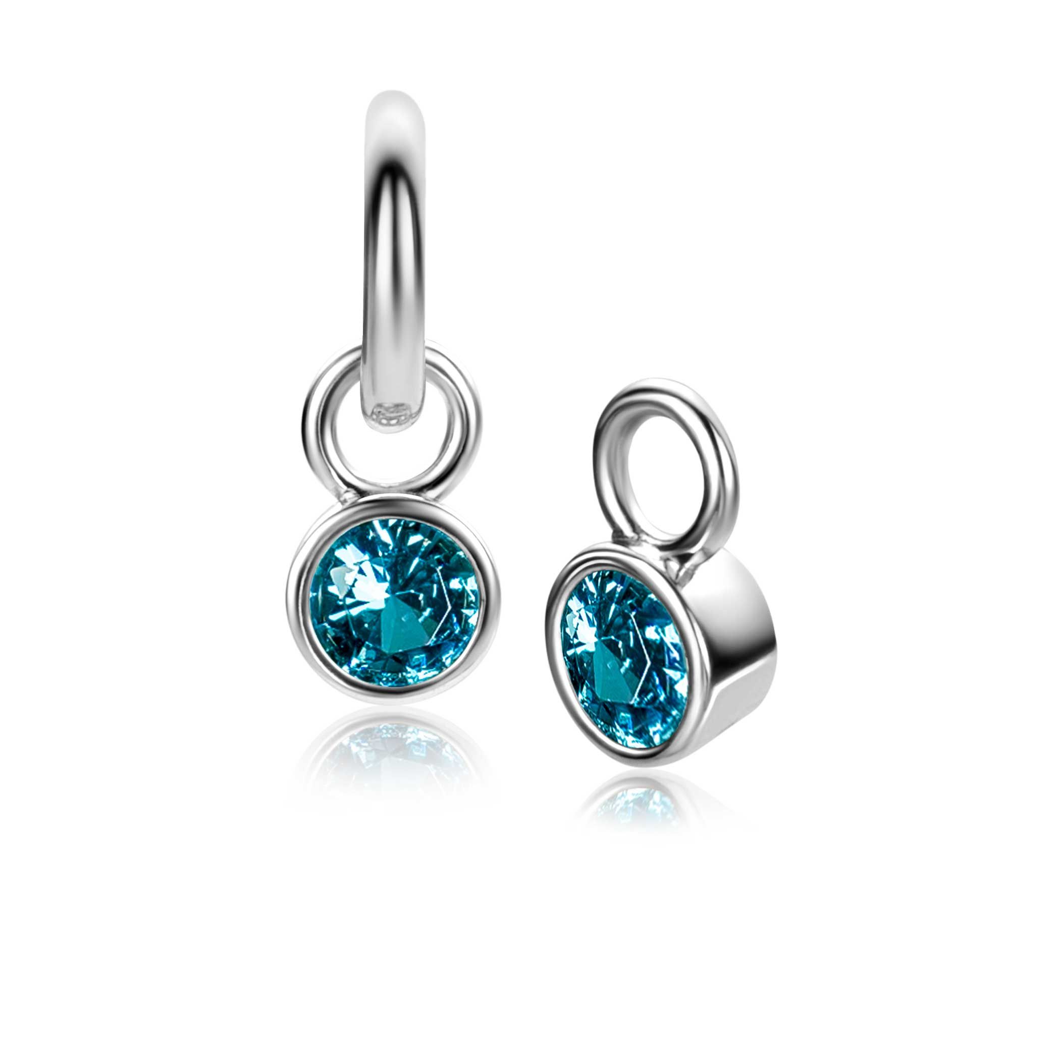 ZINZI zlv.oorbed. birthstones aquamarijn cz