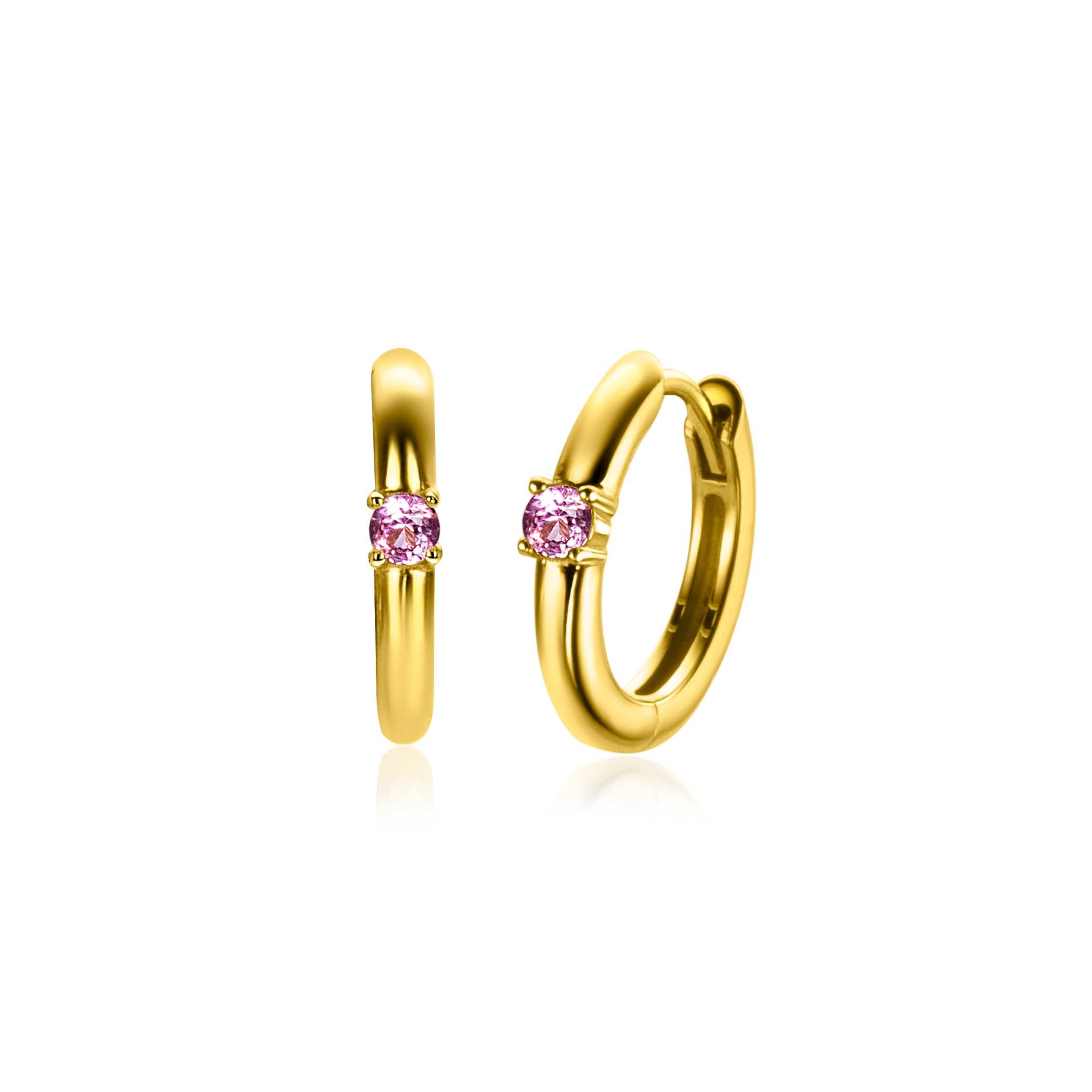 ZINZI zlv.oorringen gg.verg birthstones toermalijn cz