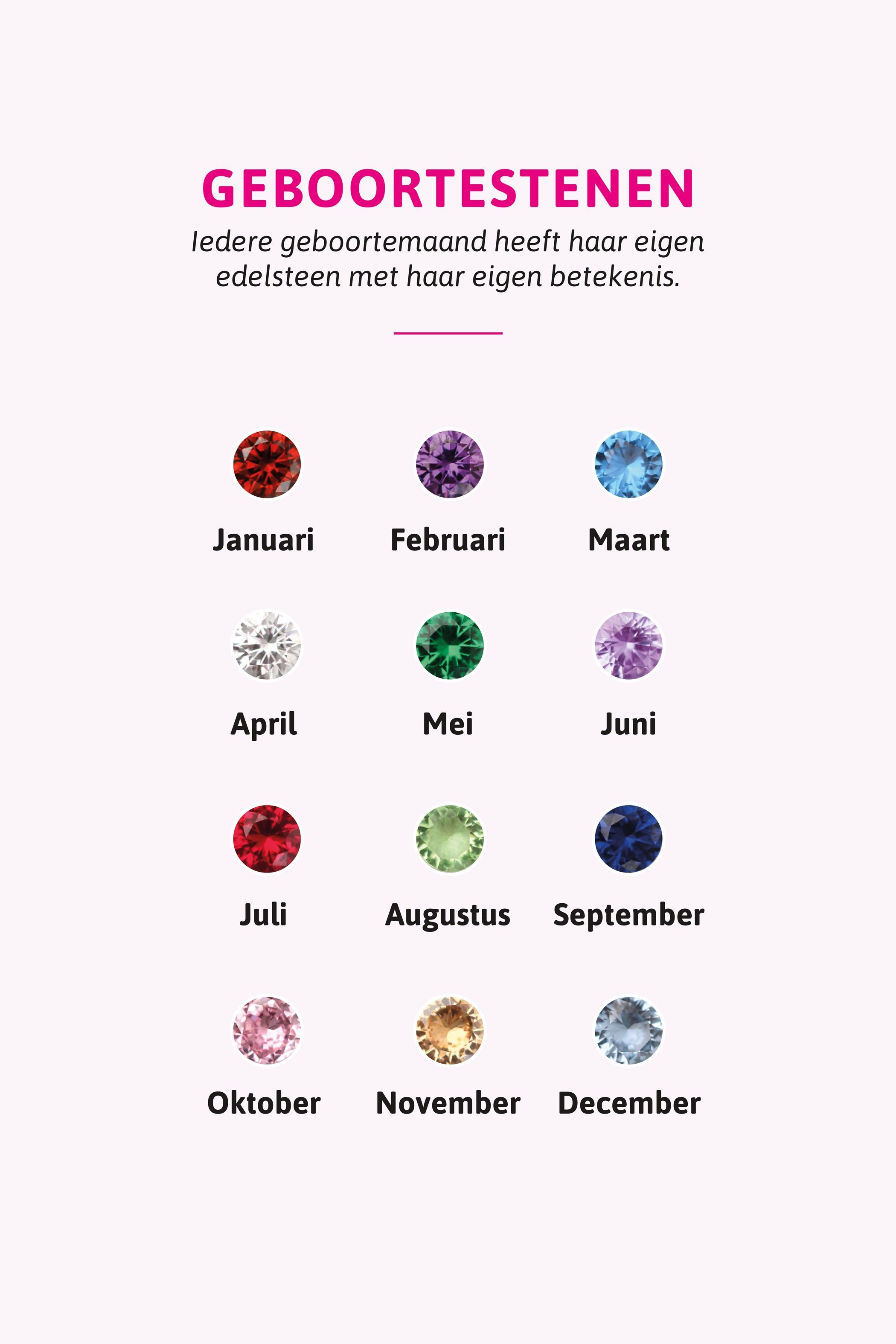 ZINZI zlv. oorringen birthstones wit cz.