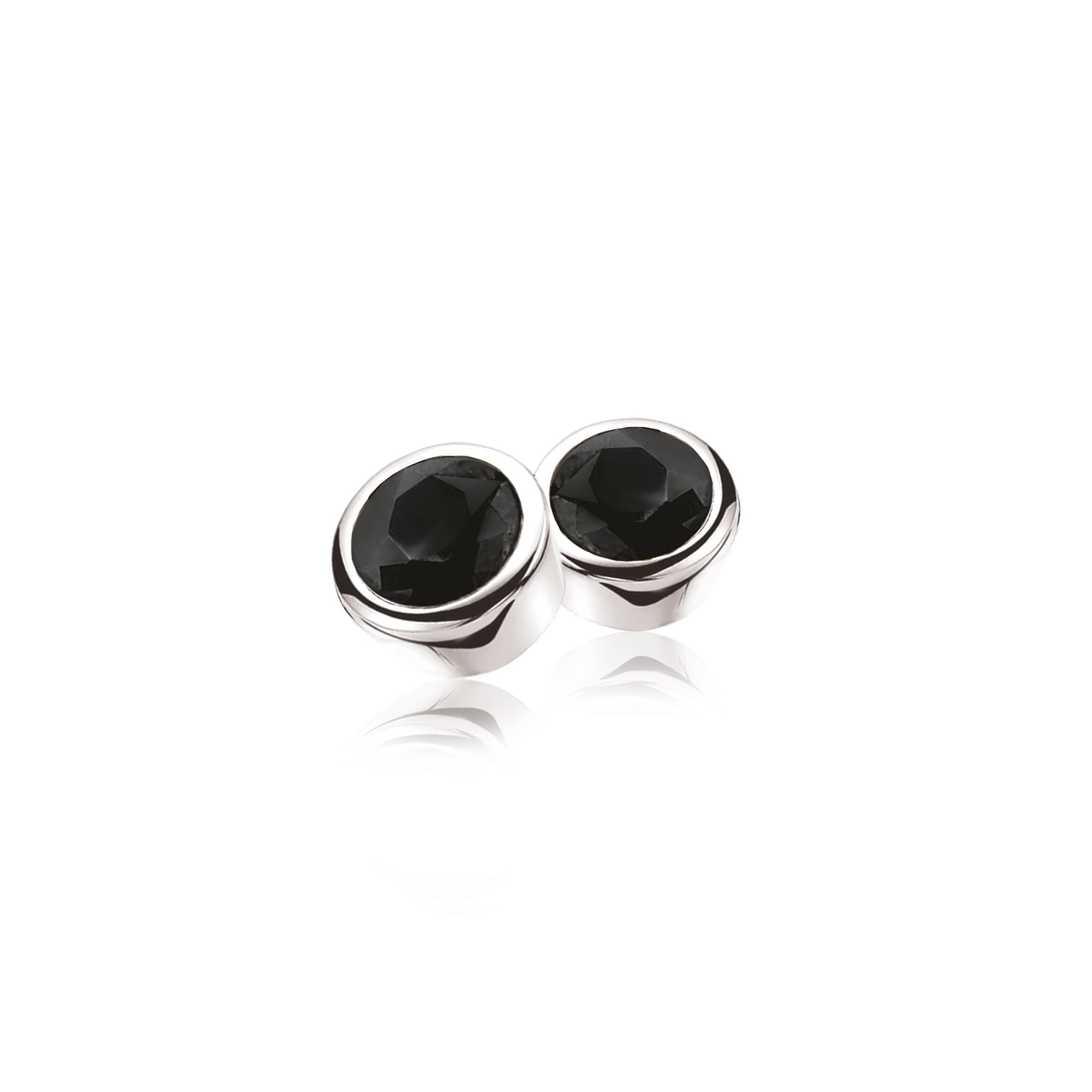 Zinzi silberne Ohrstecker rund schwarz ZIO322Z