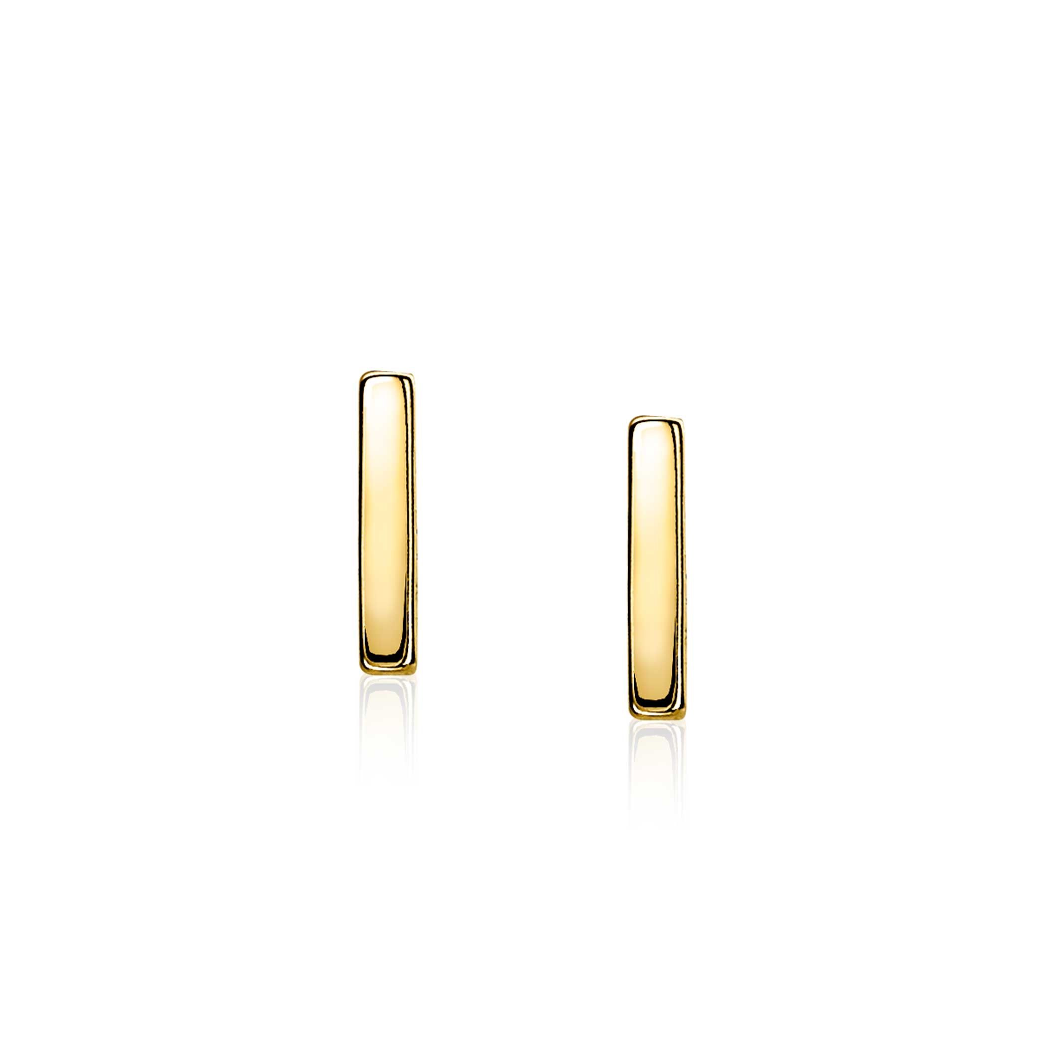 ZINZI silberne Ohrstecker gelb vergoldet glatt Stab 8mm ZIO1689G