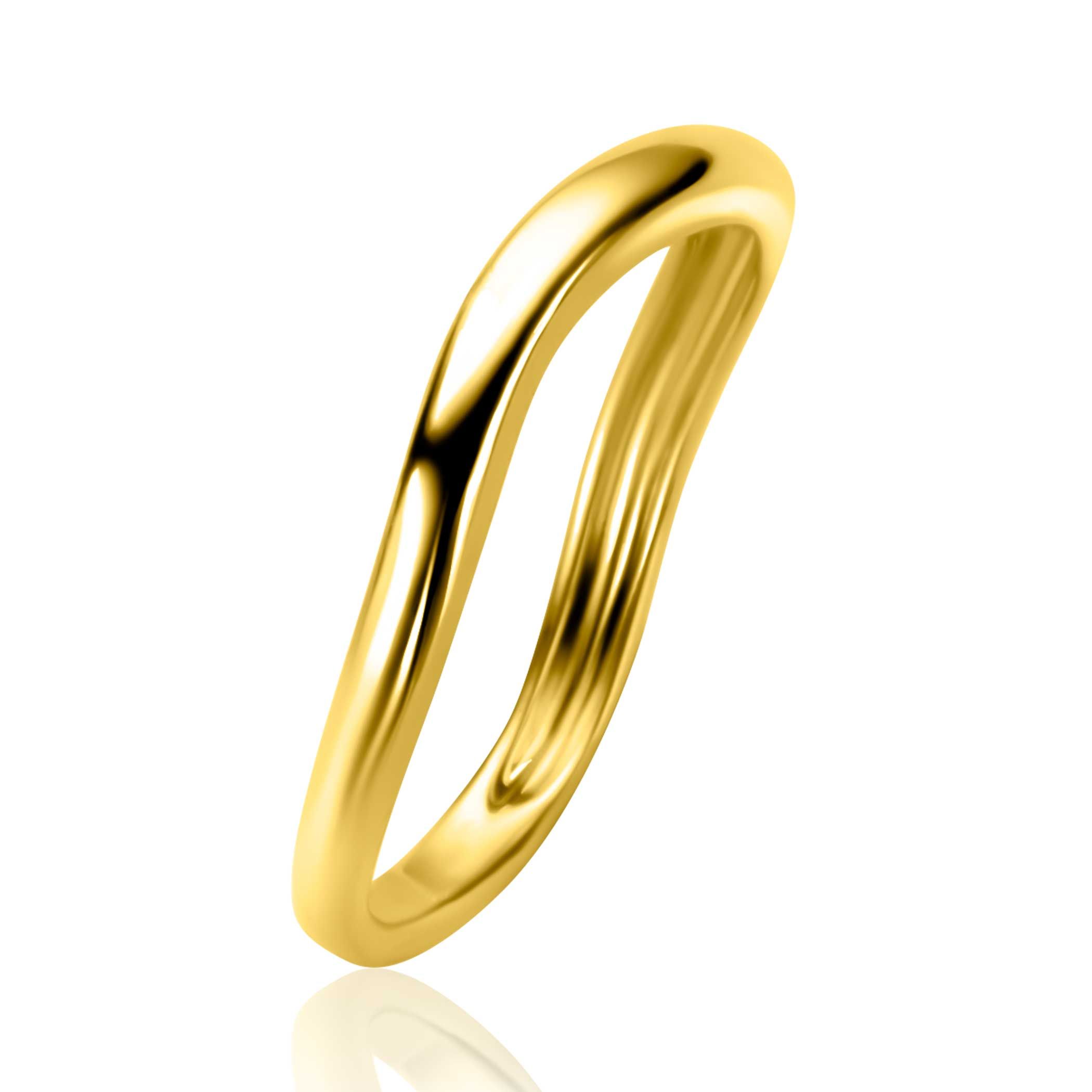 ZINZI Vergoldeter Silberner Glatter Ring, organisch geformt (3mm breit) ZIR2656G