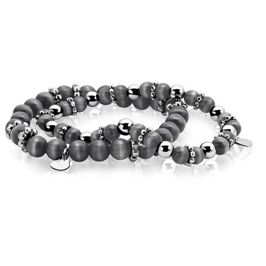 Zinzi silbernes Armband schwarze cateyes 19cm  ZIA932Z