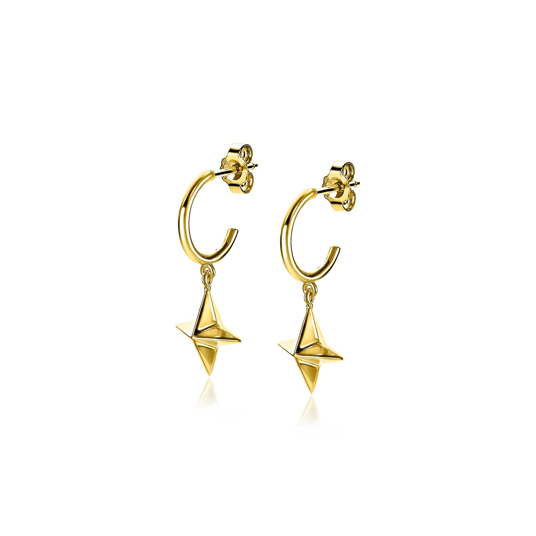 ZINZI silberne Ohrringe gelbvergoldet Stern Charm ZIO1979G