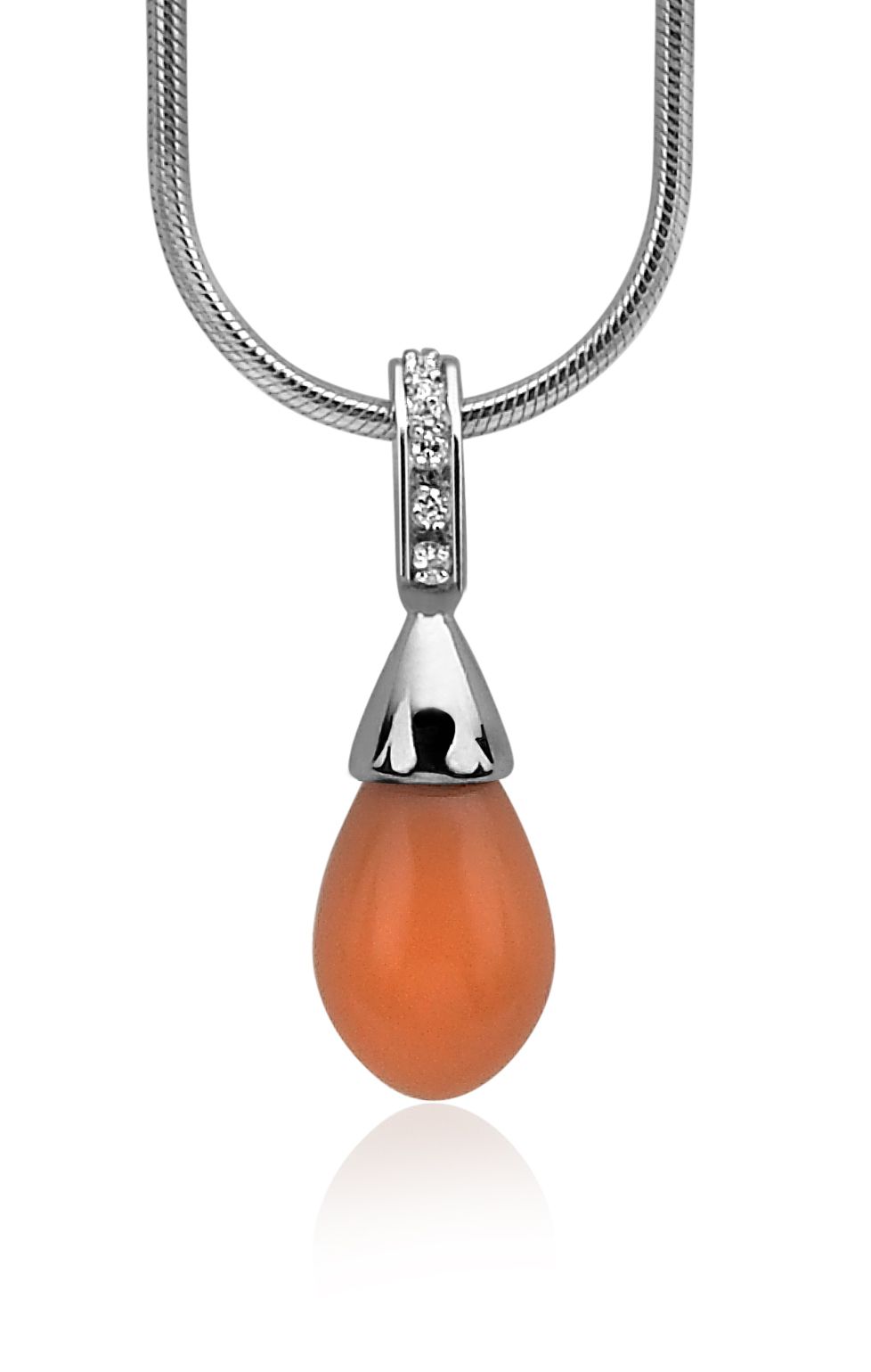 Zinzi silberner Perlenanhänger orange-koralle ZIH394K